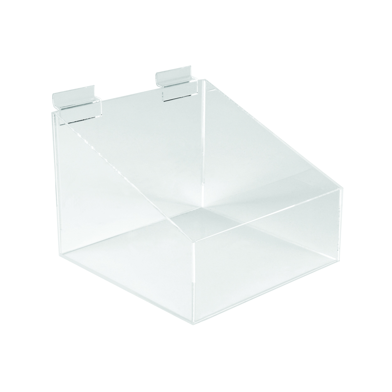 Shop for Shops Slatwall acrylic display bin with low front 205 W x 205 D x 155 mm H(S2522CA)