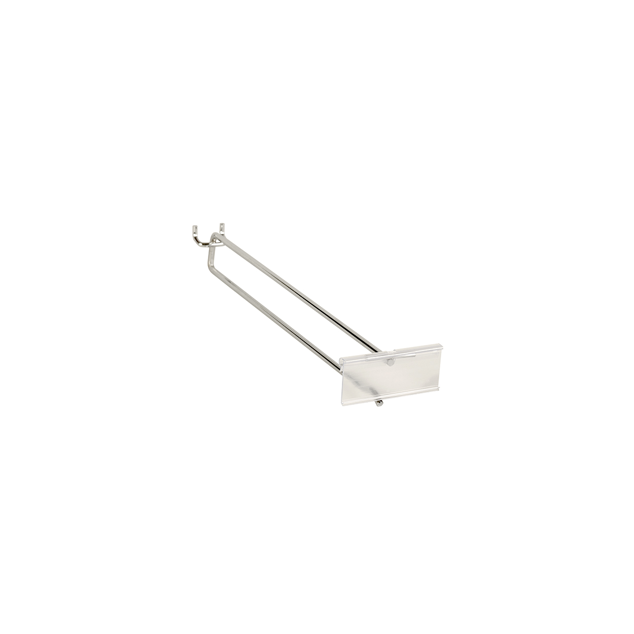 Slatwall/pegboard hook with 80 x 26 mm flipper scan plate  300 L x 5 mm DIA(S3473CHCL)