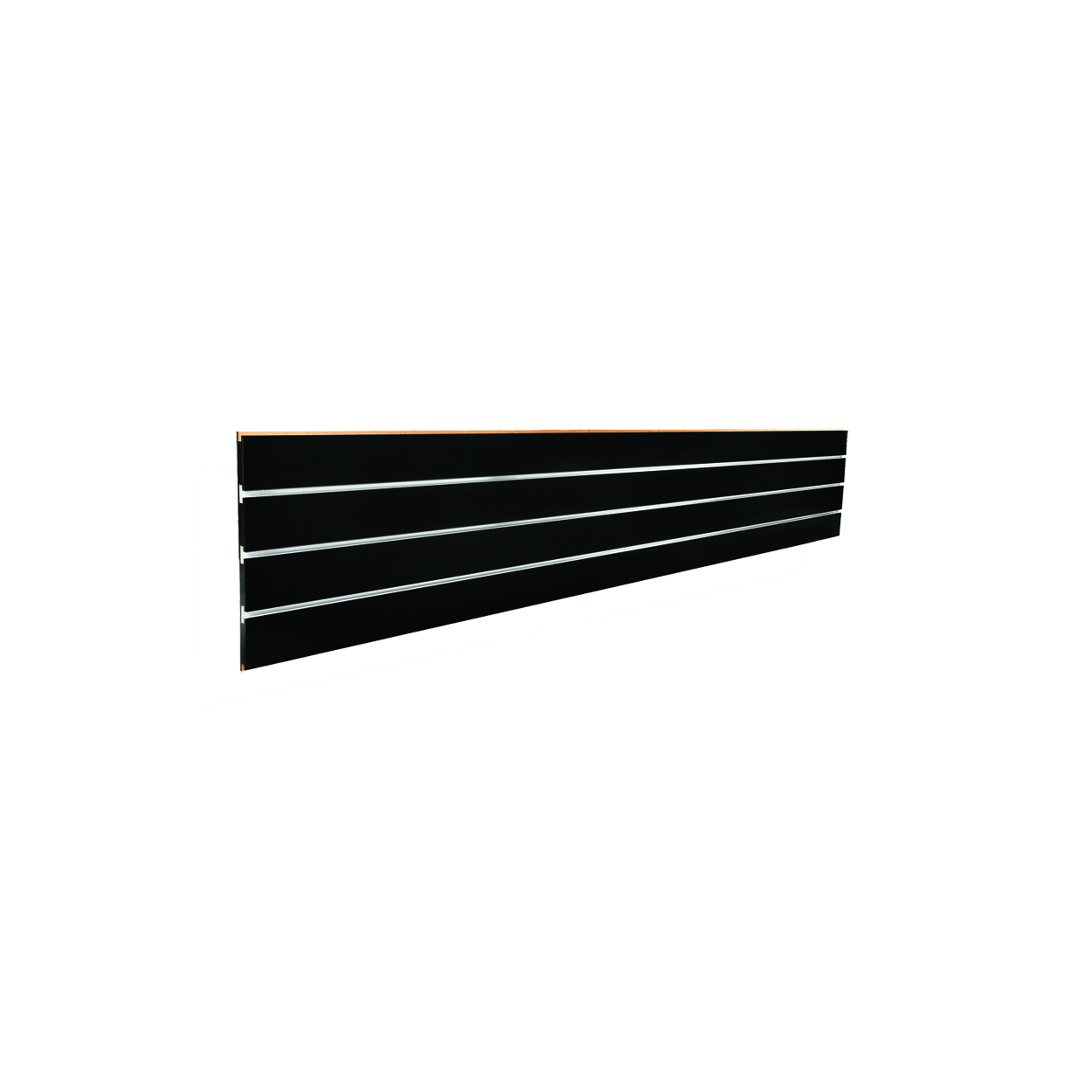 Shop for Shops Slatwall timber laminate centre plank with 3 inserts 2400 L x 400 H x 18 mm Thick(S3700BKAL)