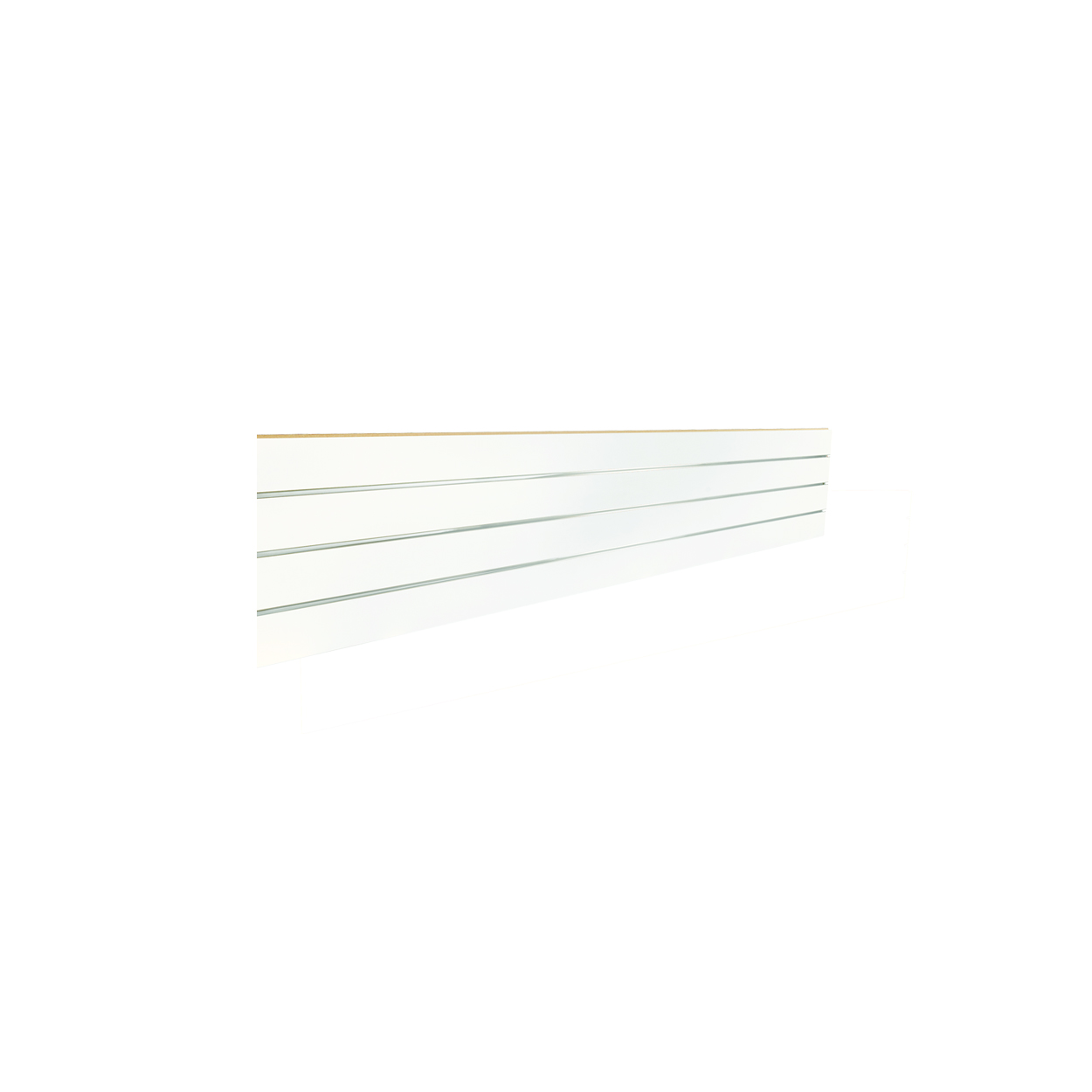 Shop for Shops Slatwall timber laminate centre plank with 3 inserts 2400 L x 400 H x 18 mm Thick(S3700WHAL)