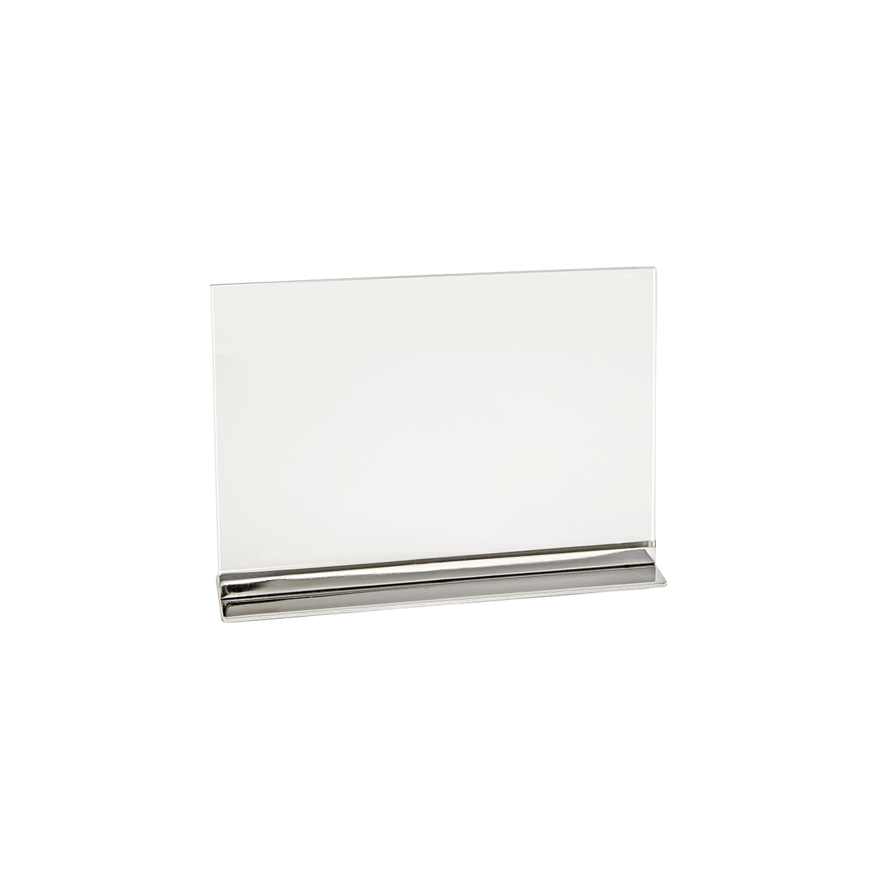 Shop for Shops Freestanding acrylic ticket frame with metal base A5 Landscape with 60 mm D Base(T1202CACH)