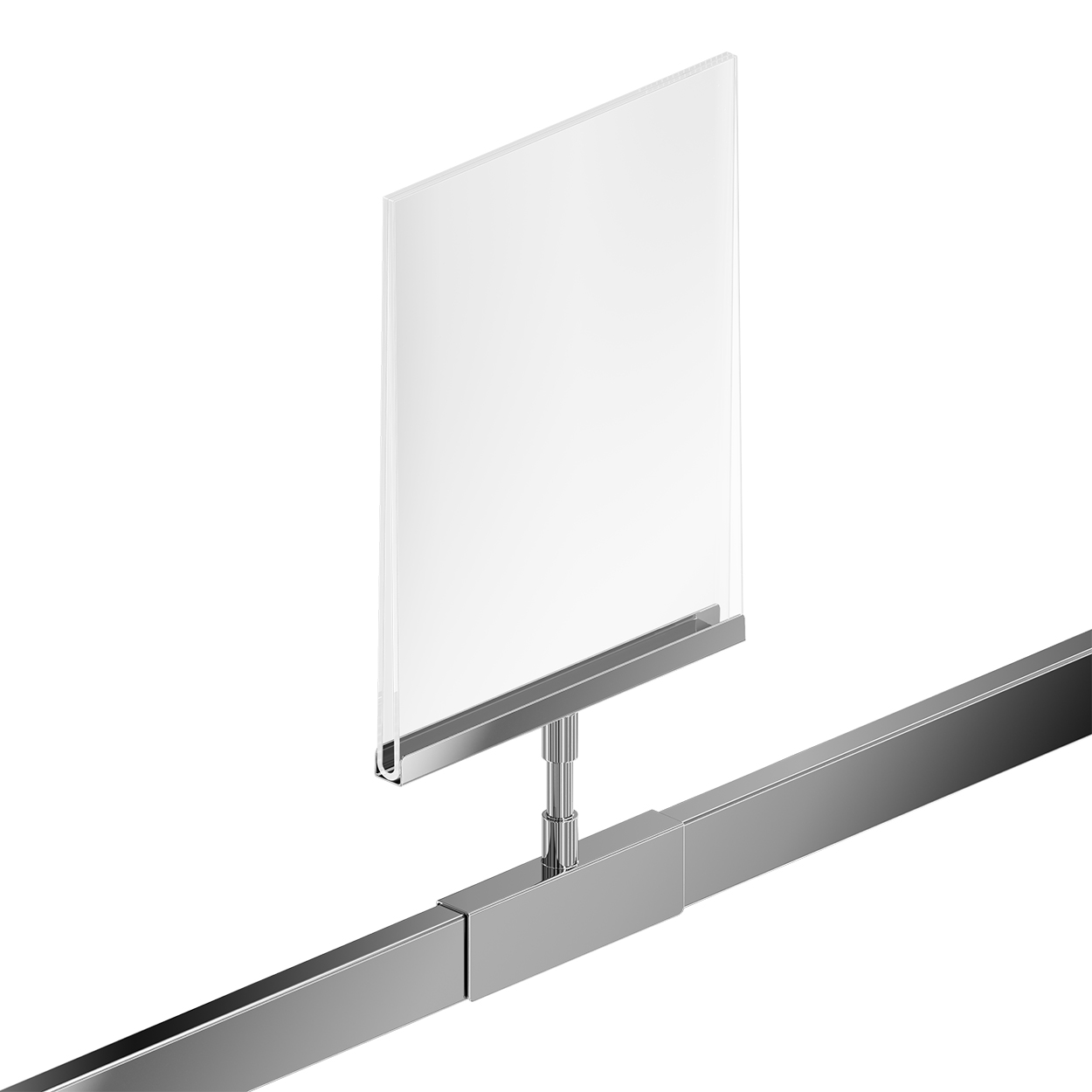 Signage hardware saddle fits stem for MAXe rail (T1235CH)