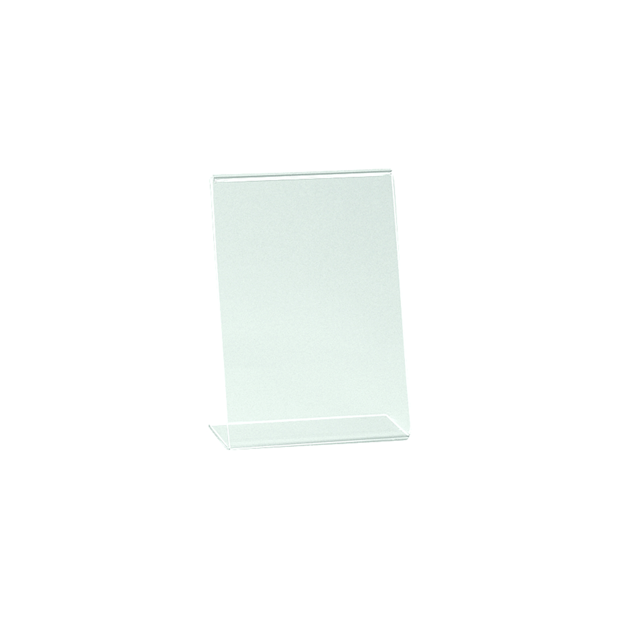 Single sided angled acrylic sign holder  A6 Portrait with 60 mm D Base(T2711CA)