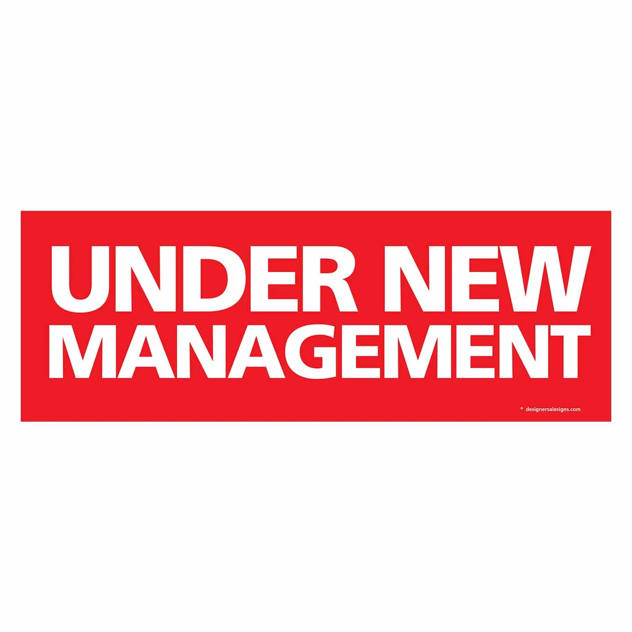 Shop for Shops Outdoor pvc banner with ropes "under new management" 2400 W x 865 mm H(T3376RDWH)