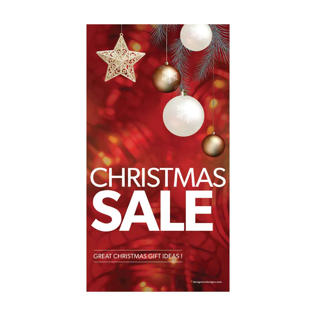 Shop for Shops Event Poster "CHRISTMAS SALE" 530 W x 1000mm H(T4640RDWH)