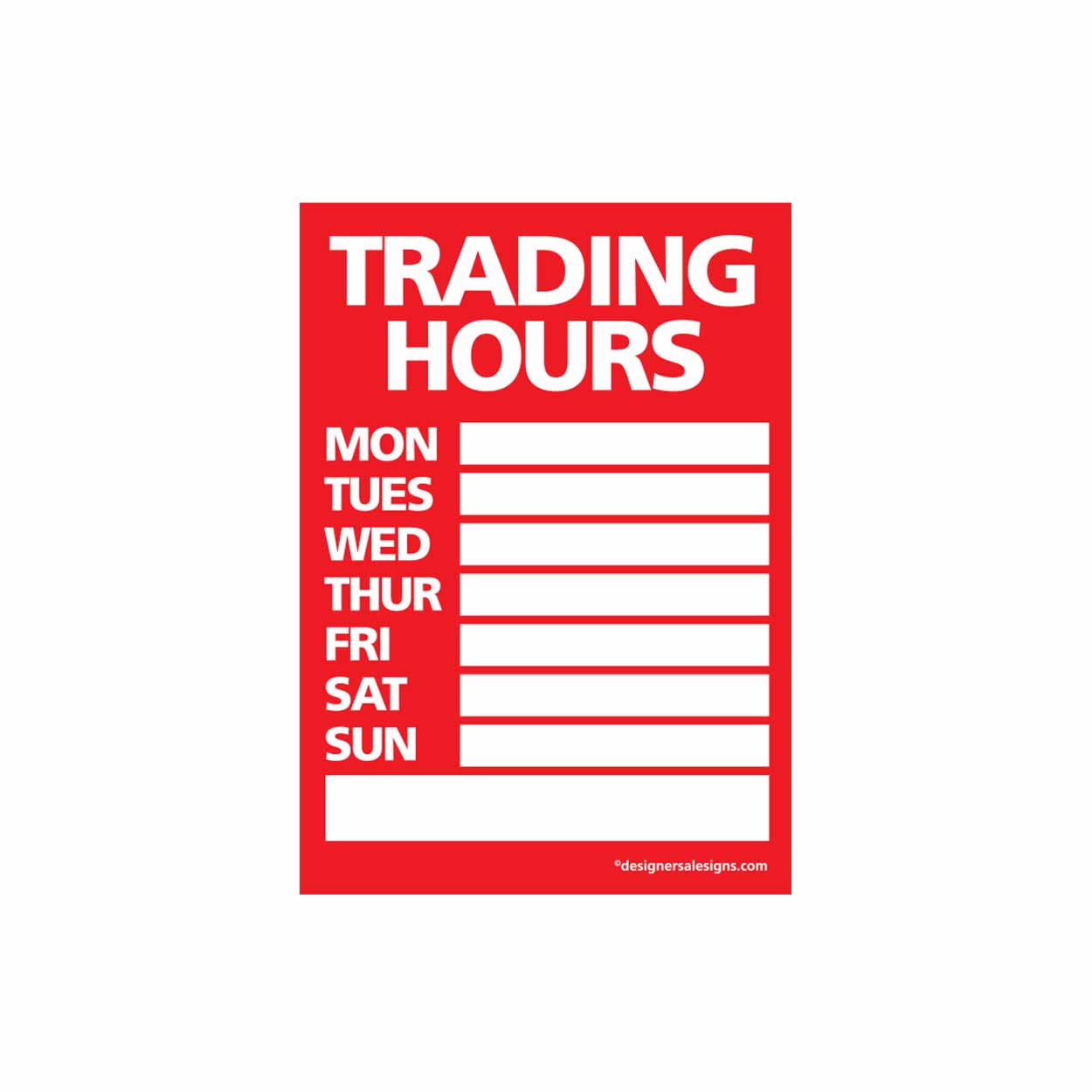 Shop for Shops Sign trading hours(T5126RDWH)