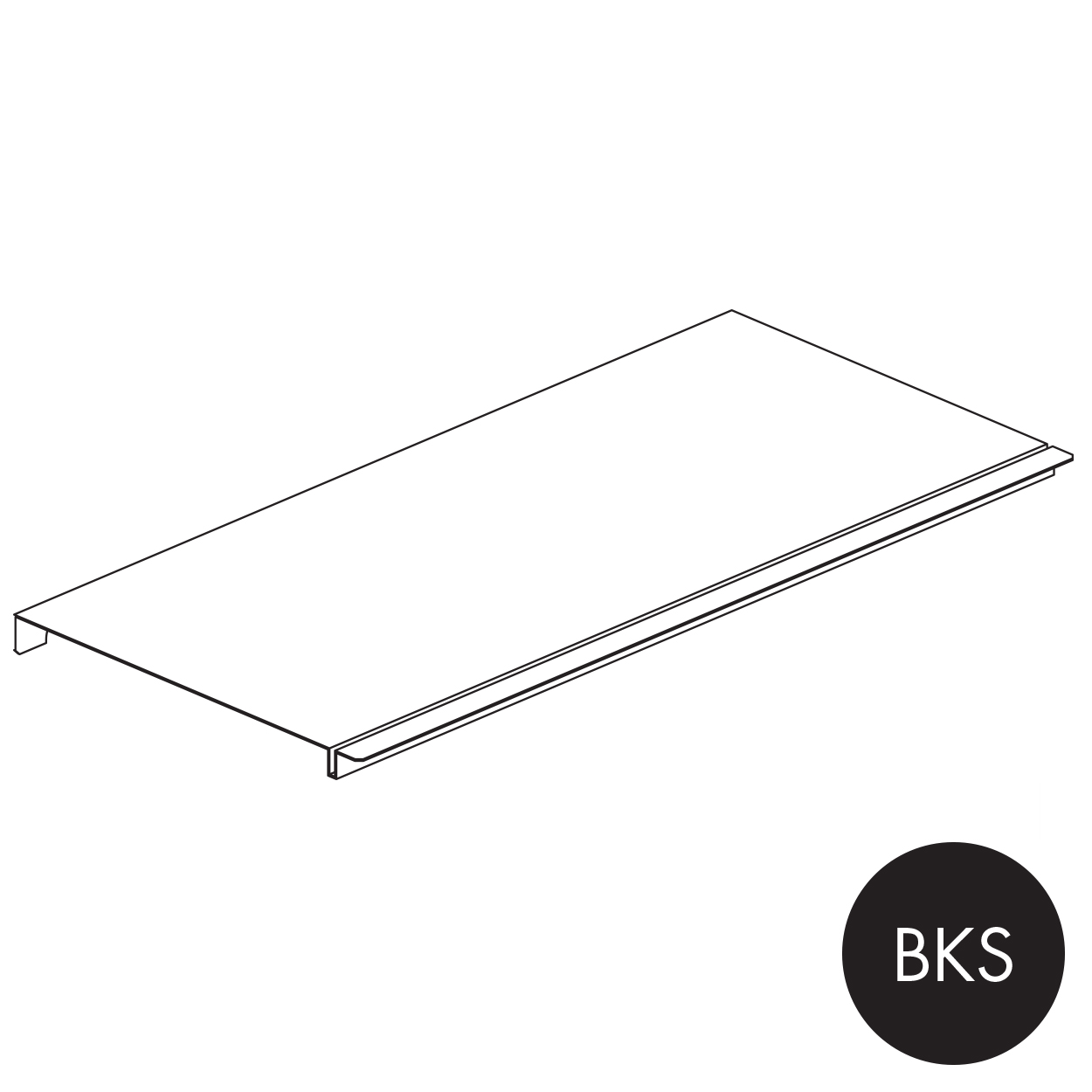 Peggie shelf 520 W x 250 mm D - sits on 2 x 250 mm pegs(P3525BKS)