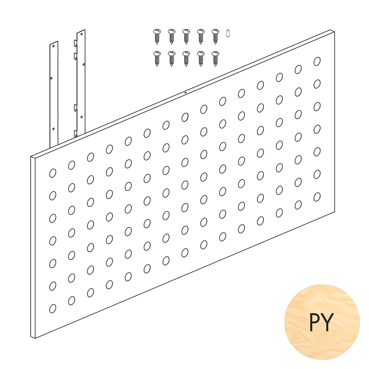 Shop for Shops Peggie panel 75 x 70mm perforated pattern with MAXe brackets 1190 W x 558 mm H(P0612PY)