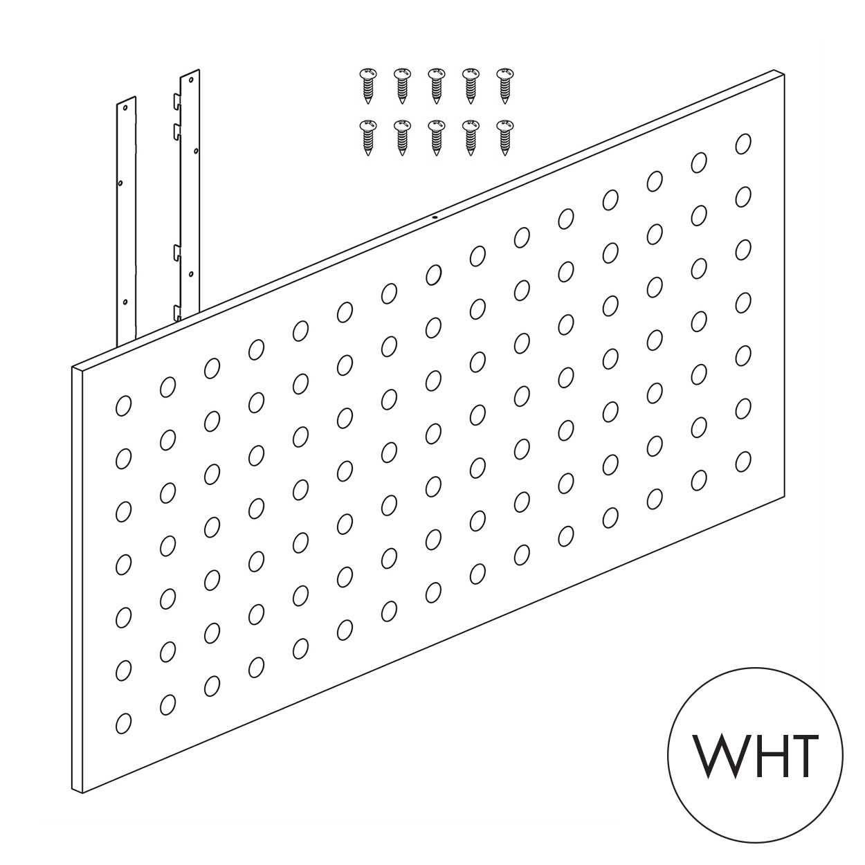 Shop for Shops Peggie panel 75 x 70mm perforated pattern with MAXe brackets 1190 W x 558 mm H(P0612WHT)