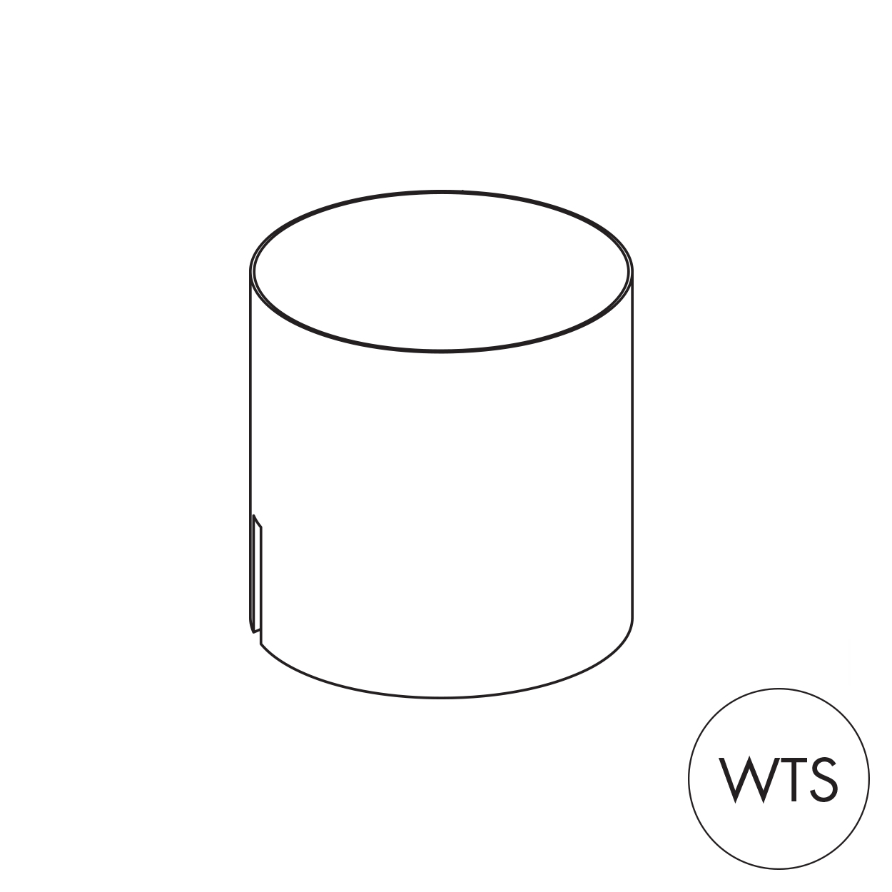 Peggie cup 100 DIA x 100 mm H - sits on hangrail or shelf(P4002WTS)