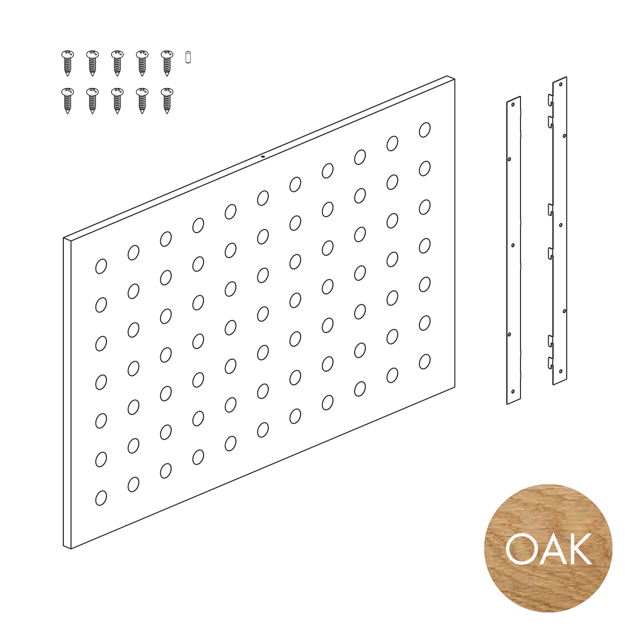 Shop for Shops Peggie panel 75 x 70mm perforated pattern with MAXe brackets 890 W x 558 mm H(P0609OAK)