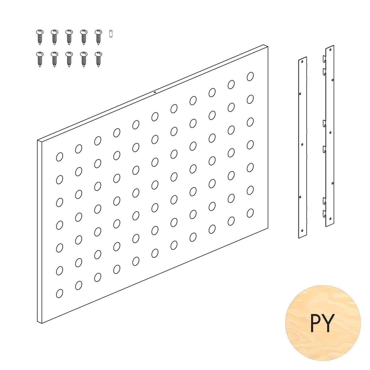 Shop for Shops Peggie panel 75 x 70mm perforated pattern with MAXe brackets 890 W x 558 mm H(P0609PY)