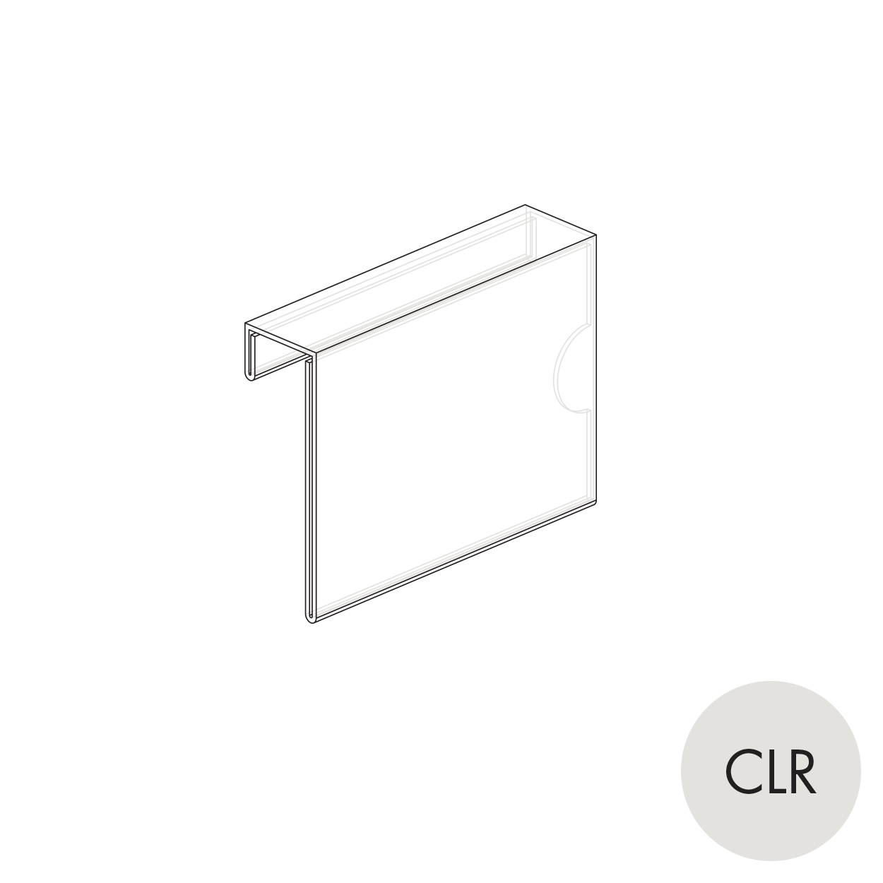 Peggie graphic holder - A7L sits in shelf groove(P6010CLR)