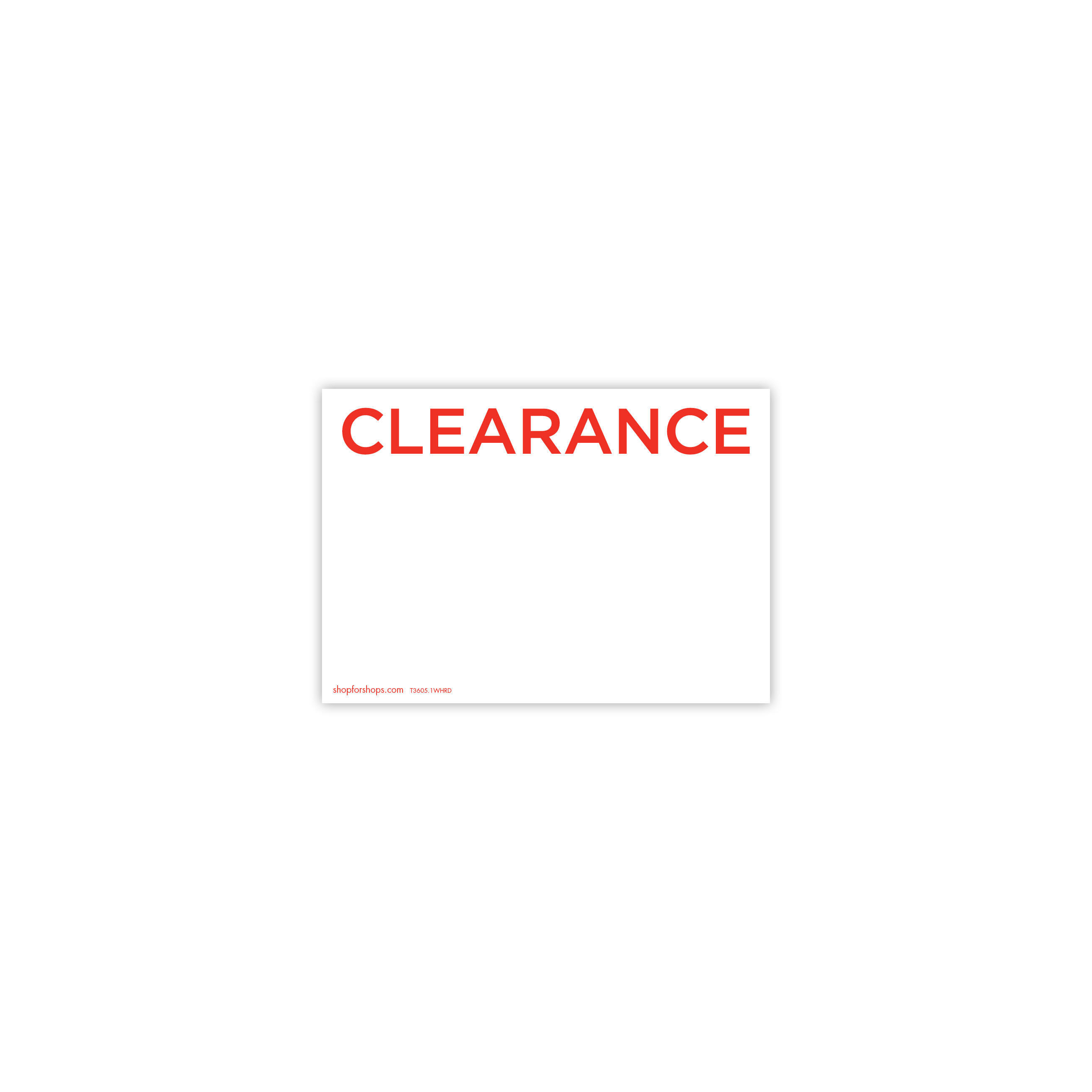 Shop for Shops Display Ticket "CLEARANCE" A5 Landscape Double Sided (pack of 5) 210 W x 148mm H(T3625.1WHRD)