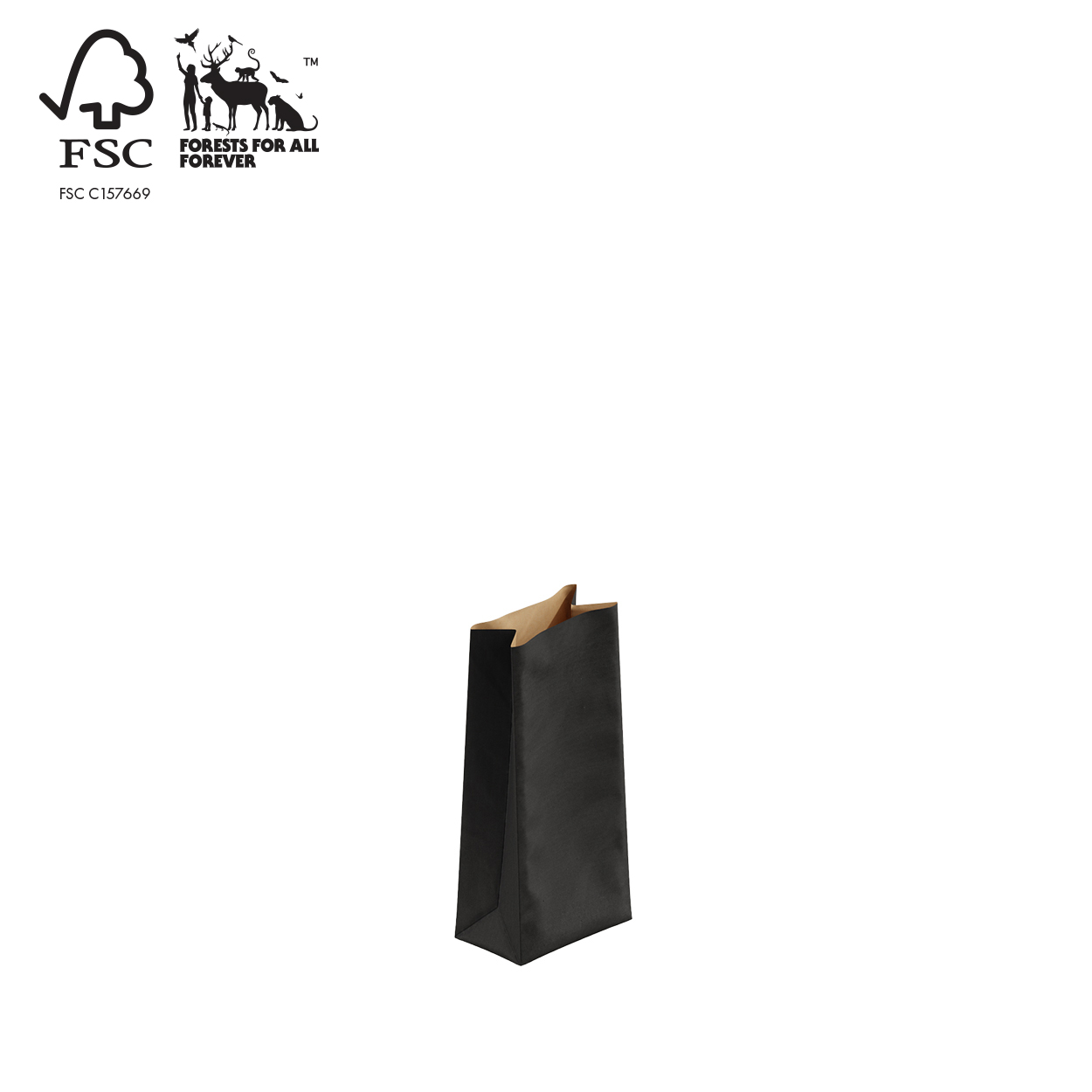 Shop for Shops Kraft paper gift bag medium 100 W x 220 H x 60 mm gusset(A8001.1BK)