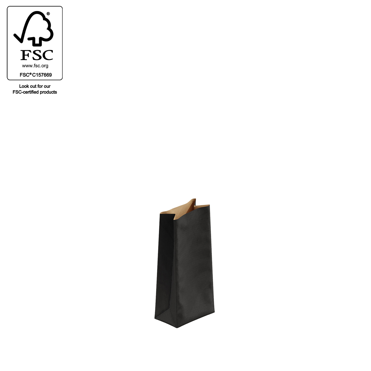 Kraft paper gift bag medium   100 W x 220 H x 60 mm gusset(A8001.1BK)