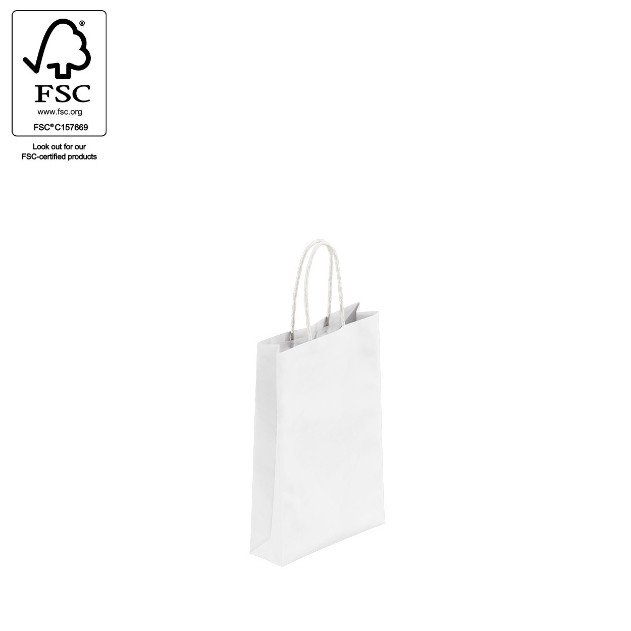 Kraft paper bag extra small with handle  160 W x 255 H x 60 mm gusset(A8020.1WH)
