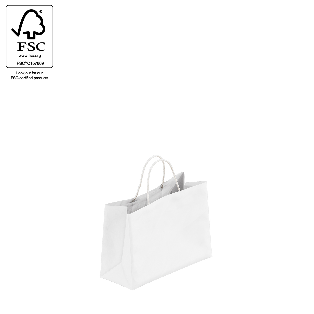 Kraft paper bag boutique extra small with handle  250 W x 180 H x 100 mm gusset(A8026.1WH)