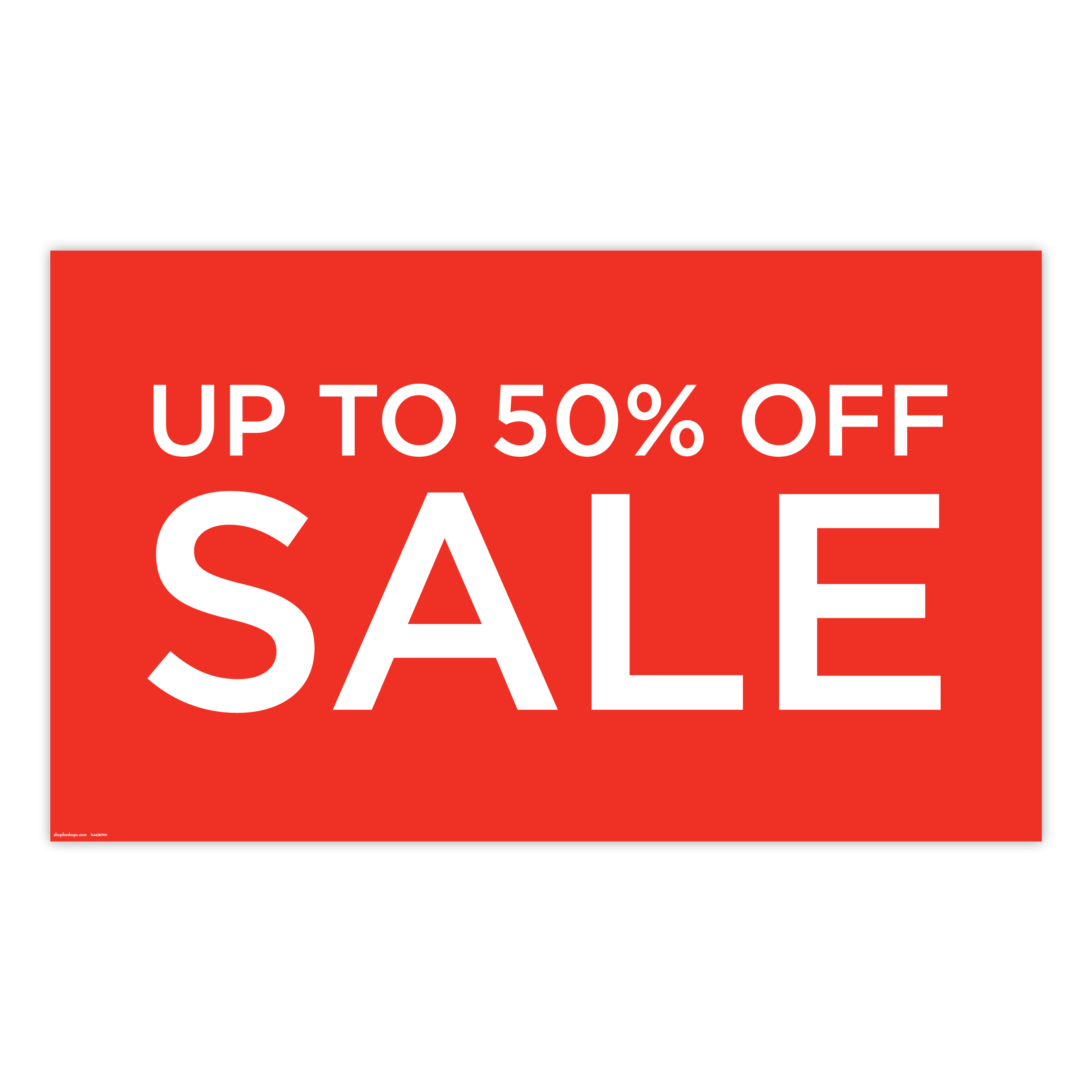 Shop for Shops Poster "UP TO 50% OFF SALE" 1000 W x 594 mm H(T4442RDWH)