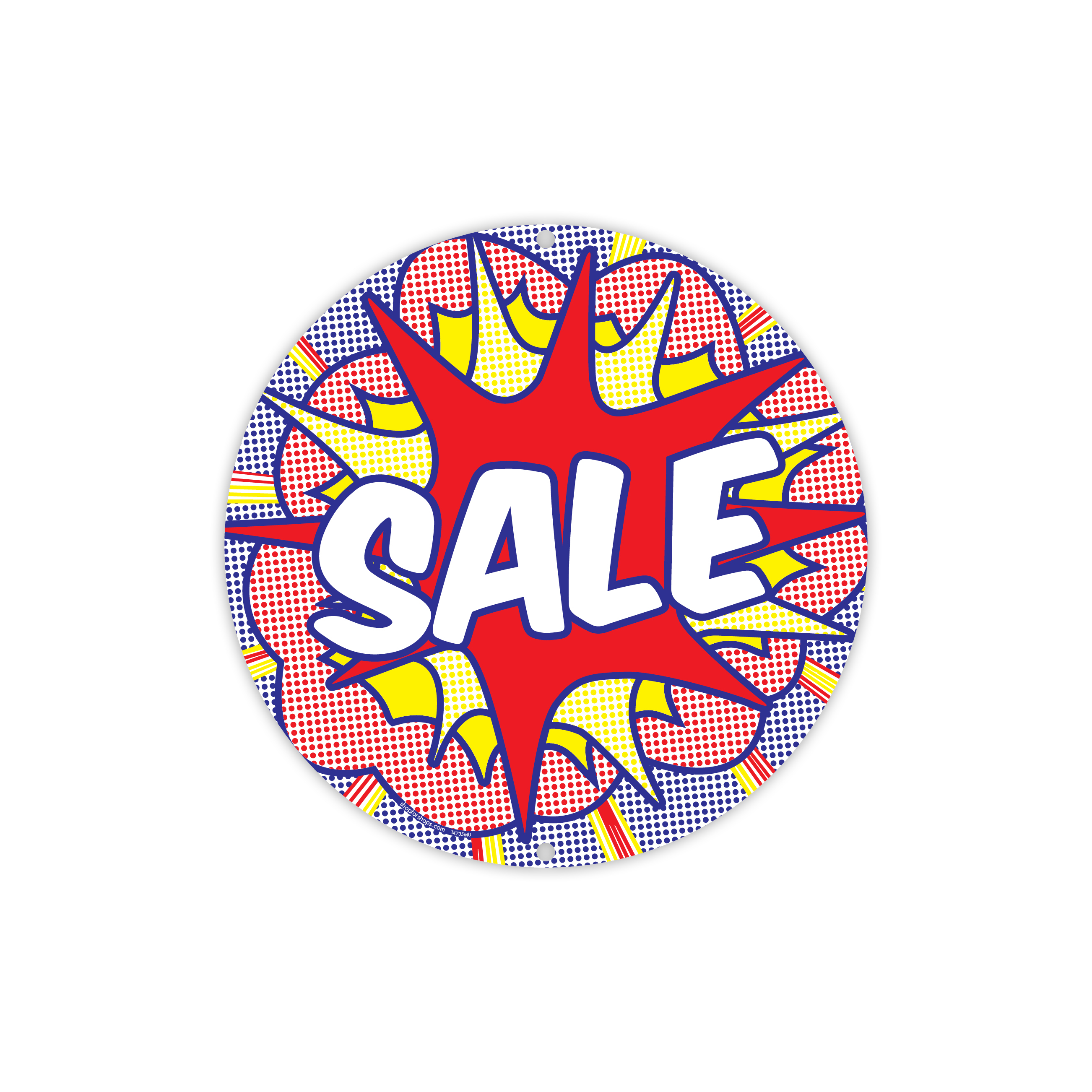 Shop for Shops Round double sided poster "Sale" Double Sided 400mm DIA (comic book style)(T4735MU)