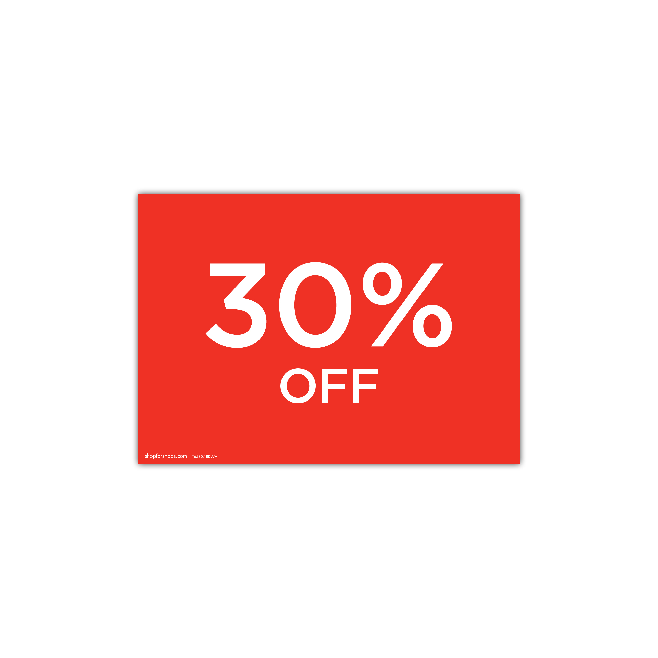 A4 landscape double sided sign card "30% off" (pack of 5) 297 W x 210 mm H(T6530.1RDWH)