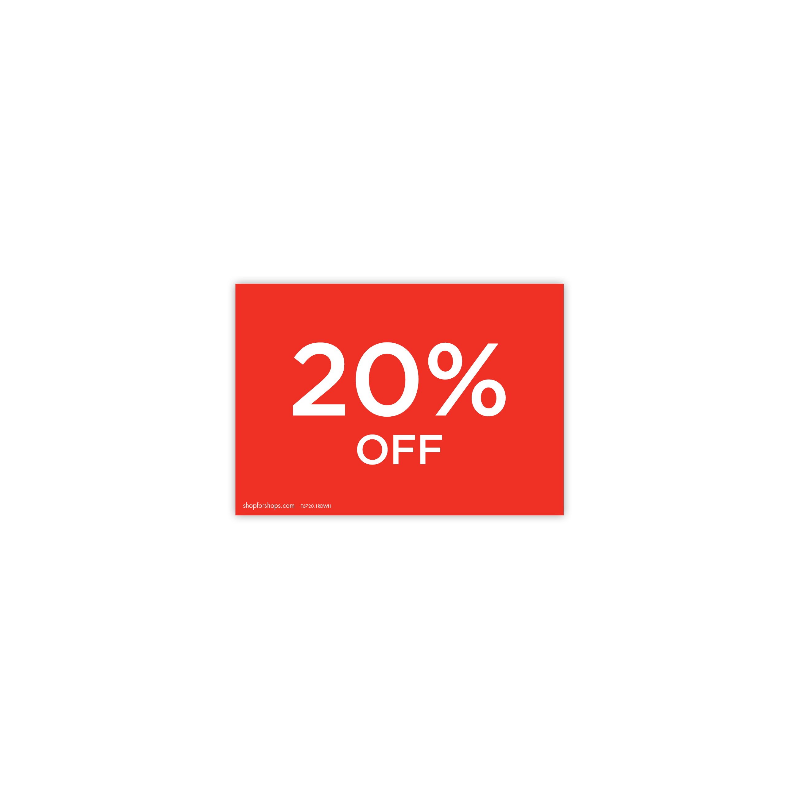 Shop for Shops A5 landscape double sided sign card "20% off" (pack of 5) 210 W x 148 mm H(T6720.1RDWH)