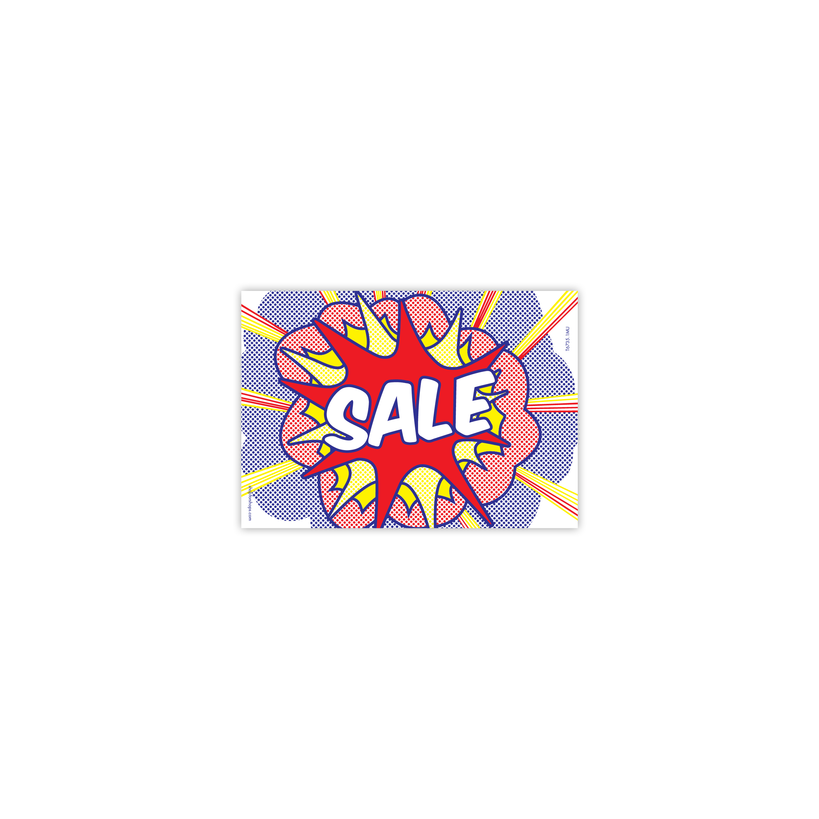 A5 landscape double sided sign card "SALE" (comic book style) (pack of 5) 210 W x 148 mm H(T6735.1MU)