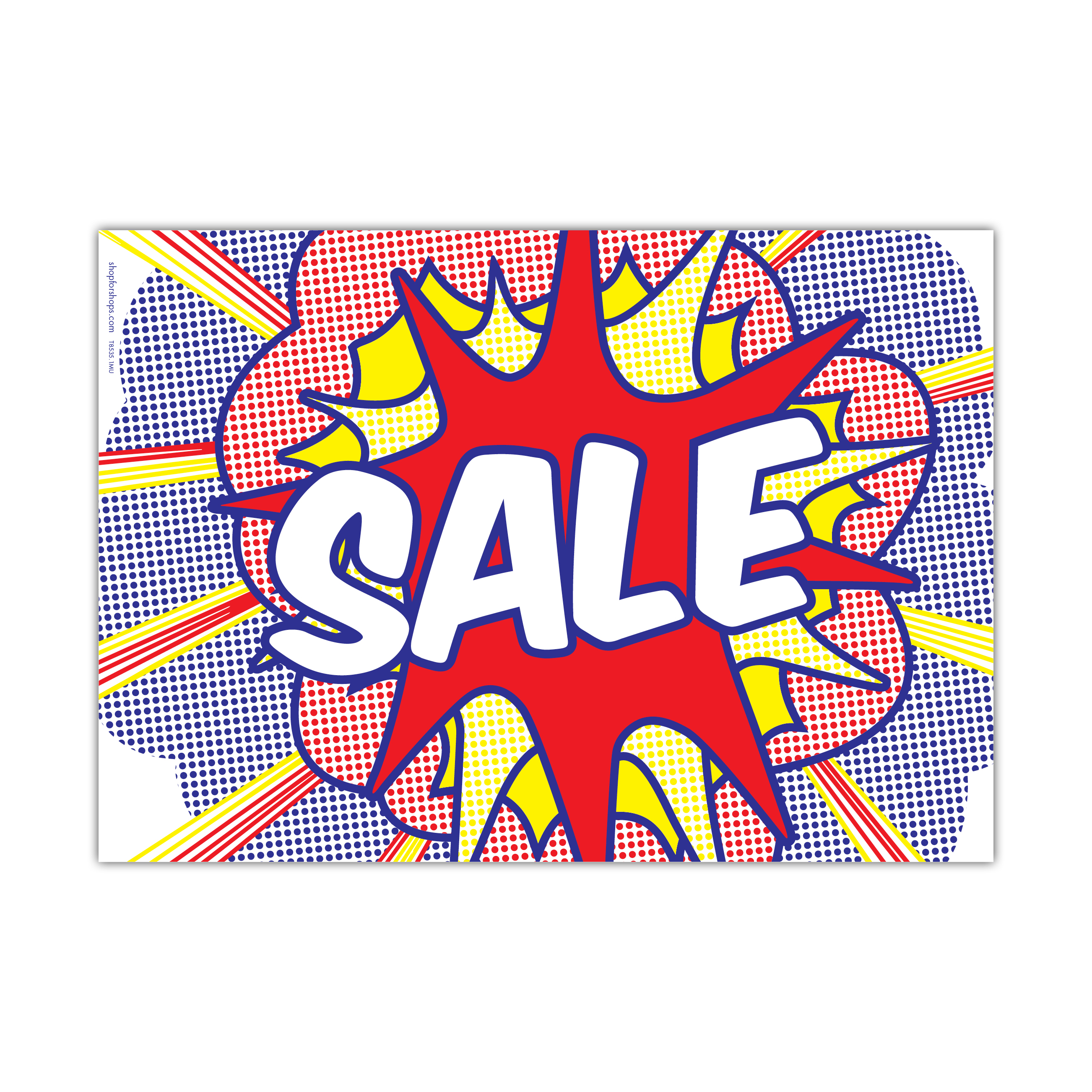 Shop for Shops A3 landscape double sided sign card "SALE" (comic book style) 420 W x 297 mm H(T8535.1MU)