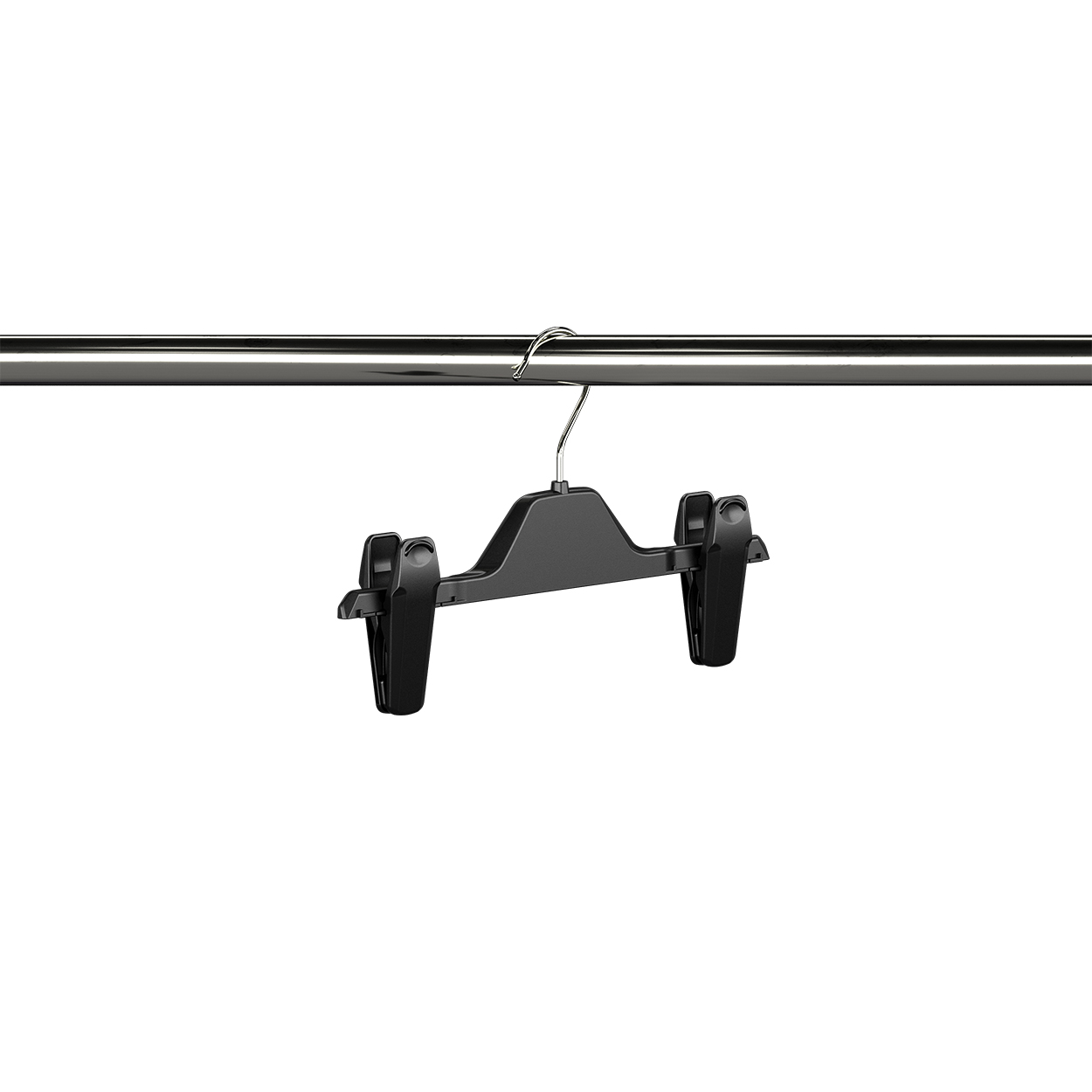 Plastic adjustable clip hanger with wire hook (HW6280BK)