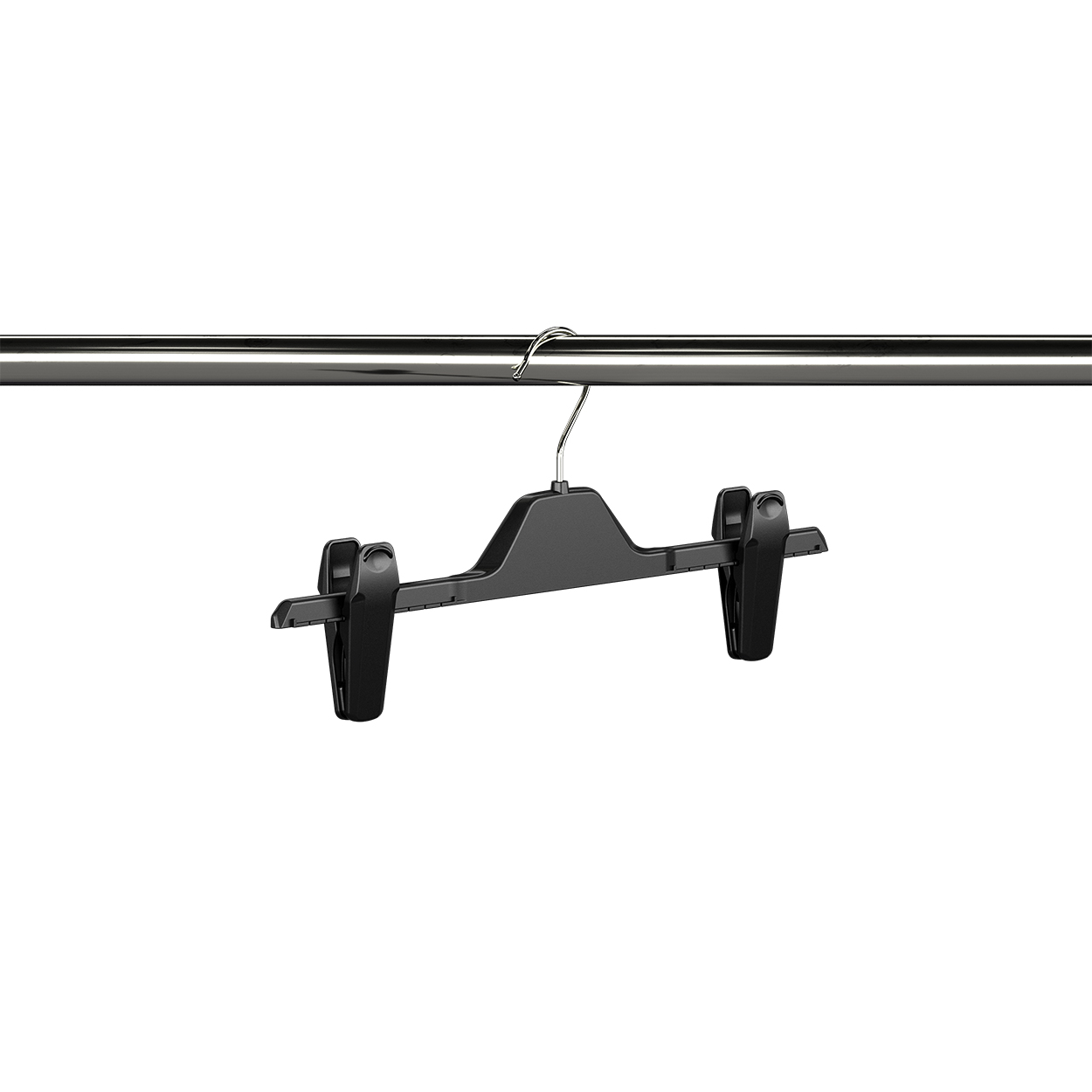 Plastic adjustable clip hanger with wire hook (HW6360BK)