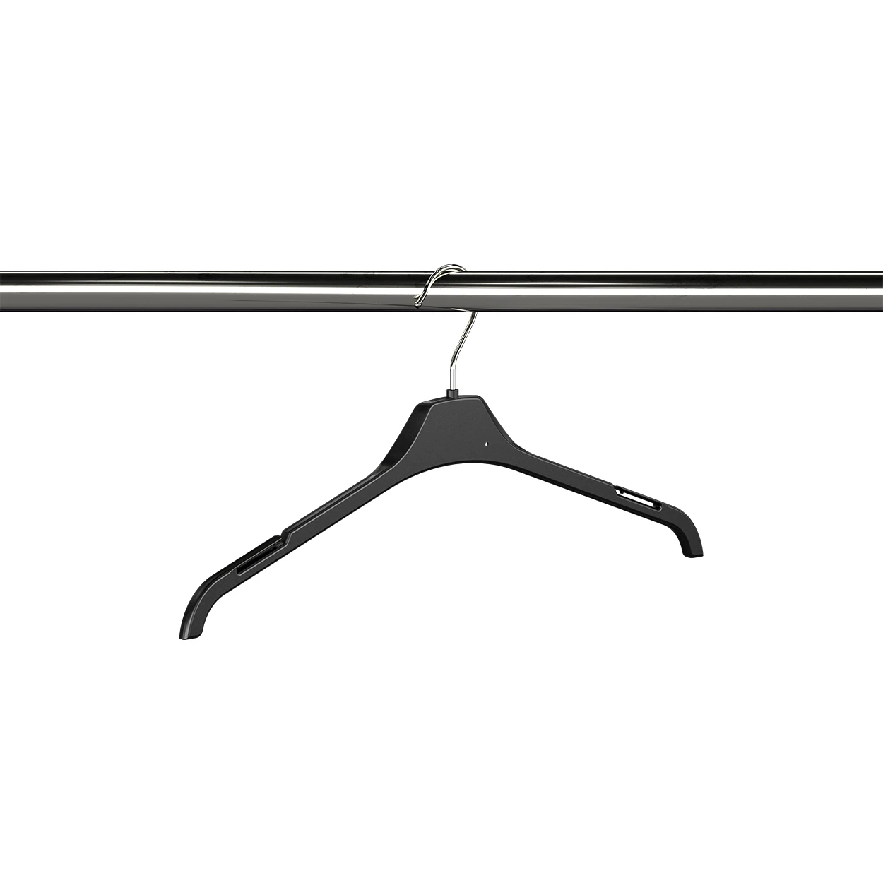 Plastic top hanger with wire hook (HW1410BK)