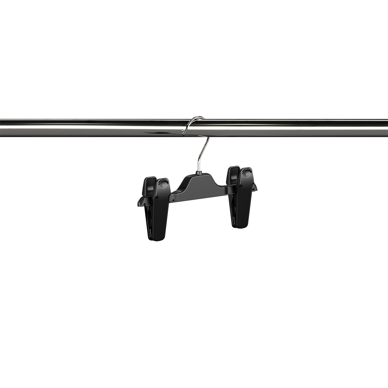 Plastic adjustable clip hanger with wire hook (HW6210BK)