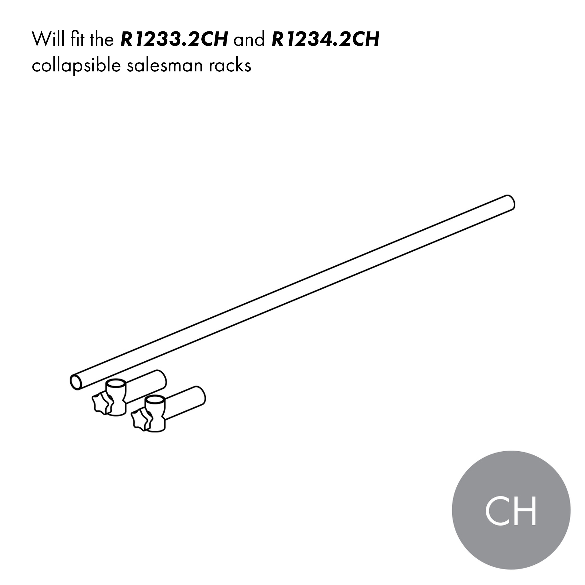 Shop for Shops Additional rail for collapsible mobile clothes rack(R1230.2CH)