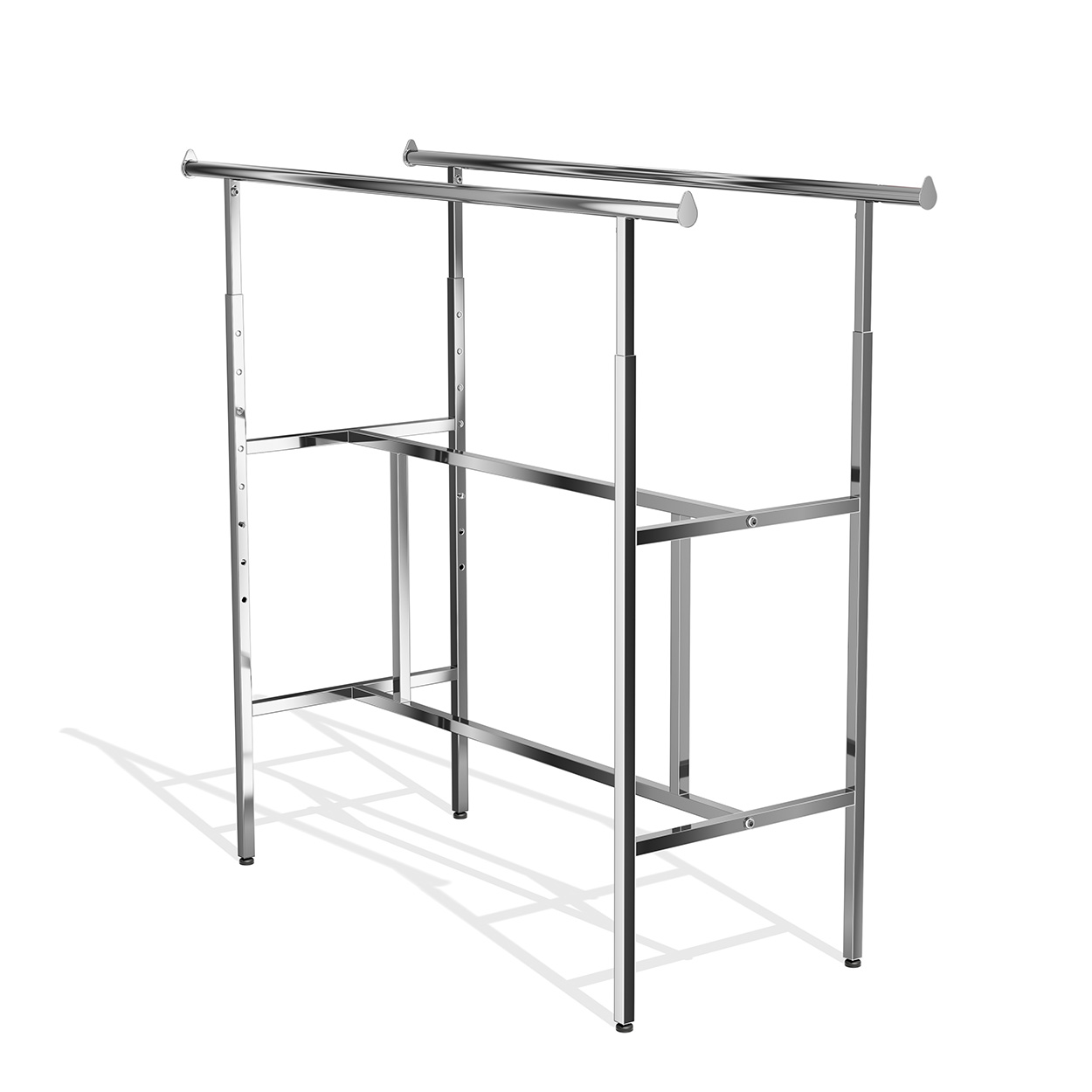 Heavy duty double rail clothes rack with adjustable rails (R1260.2CH)