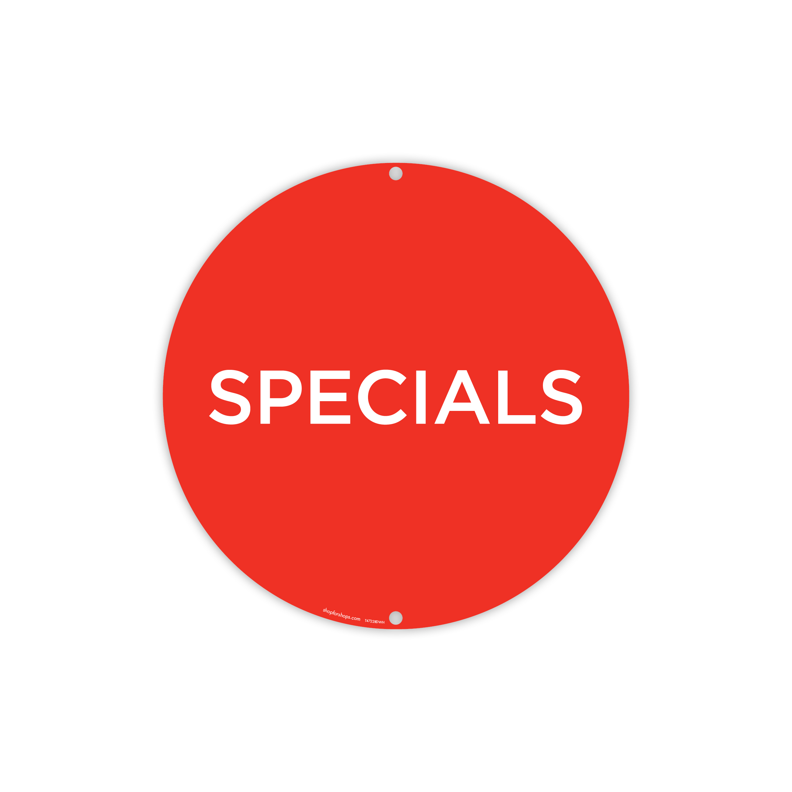 Shop for Shops Round double sided poster "SPECIALS" Double Sided 400mm DIA(T4722RDWH)