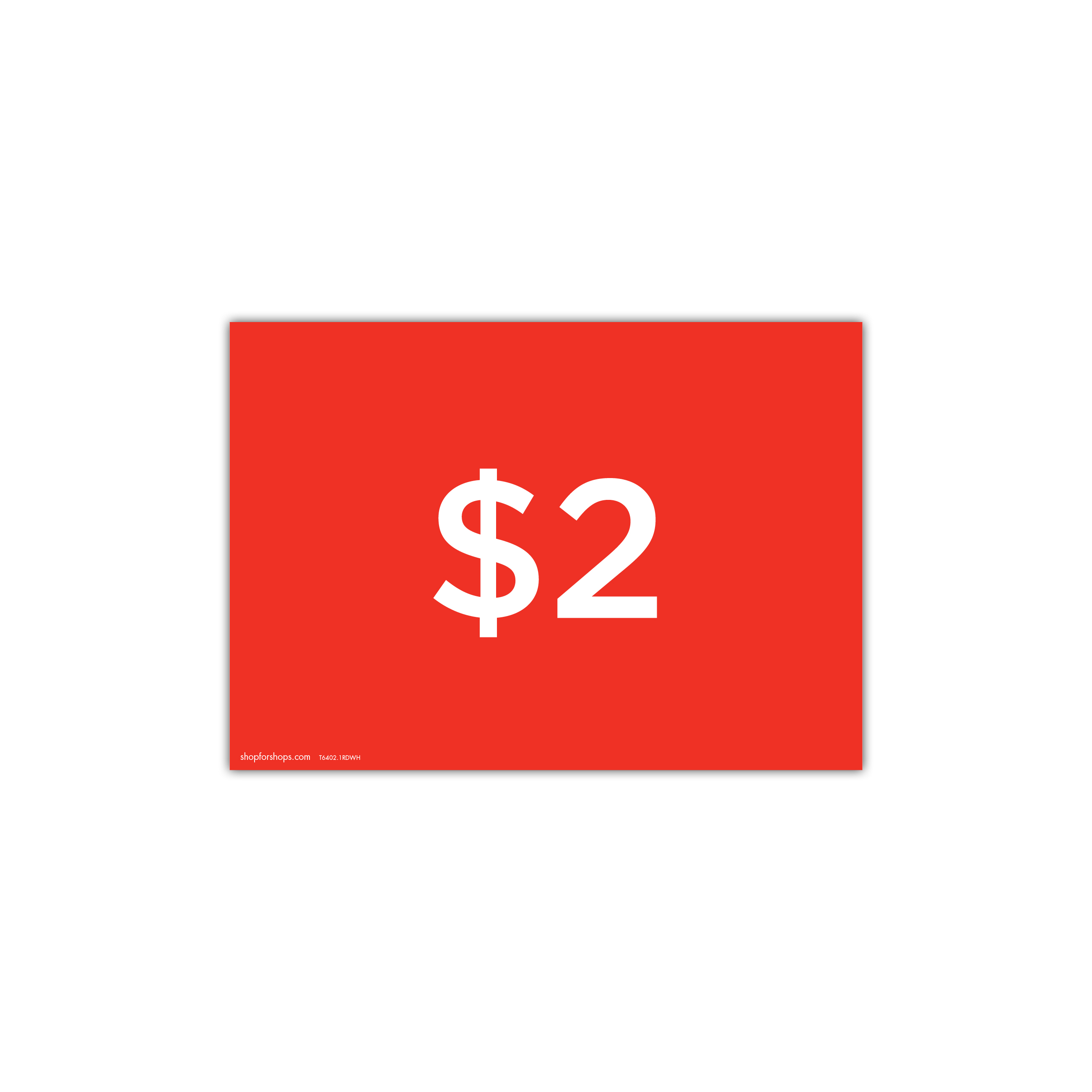 Shop for Shops A4 landscape double sided sign card "$2" (pack of 5) 297 W x 210 mm H(T6402.1RDWH)