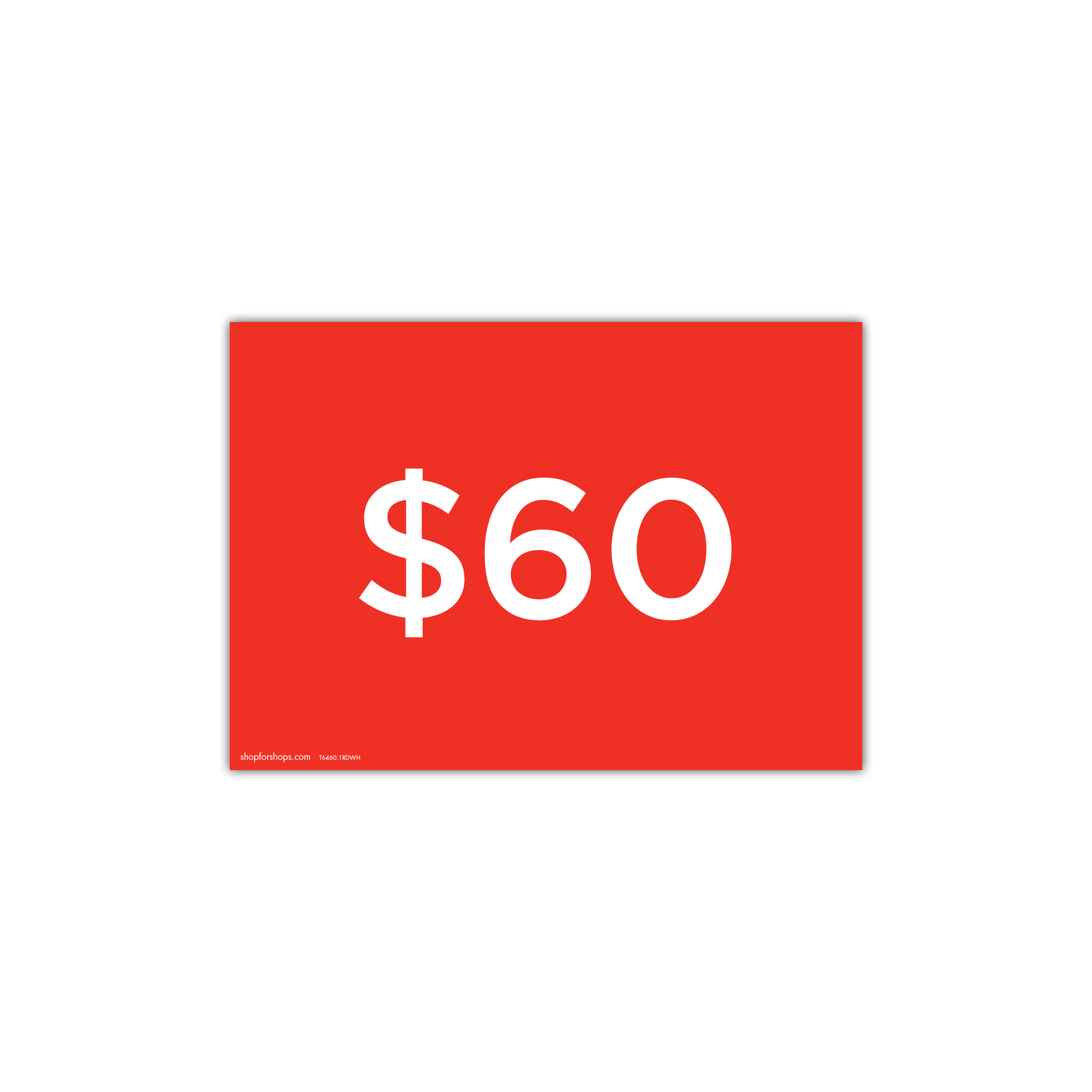 Shop for Shops A4 landscape double sided sign card "$60" (pack of 5) 297 W x 210 mm H(T6460.1RDWH)