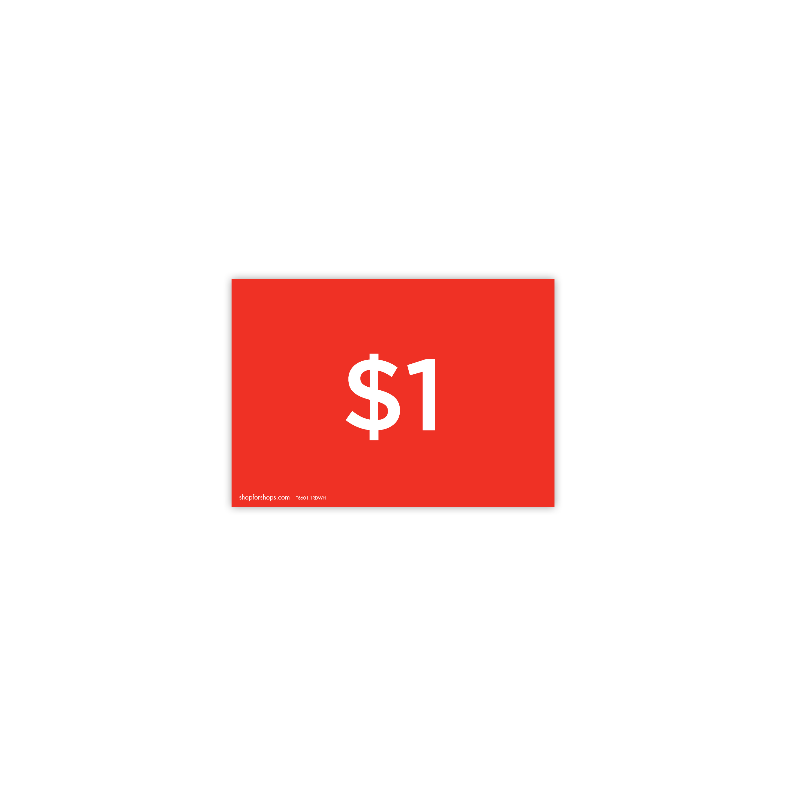 A5 landscape double sided sign card "$1" (pack of 5) 210 W x 148 mm H(T6601.1RDWH)
