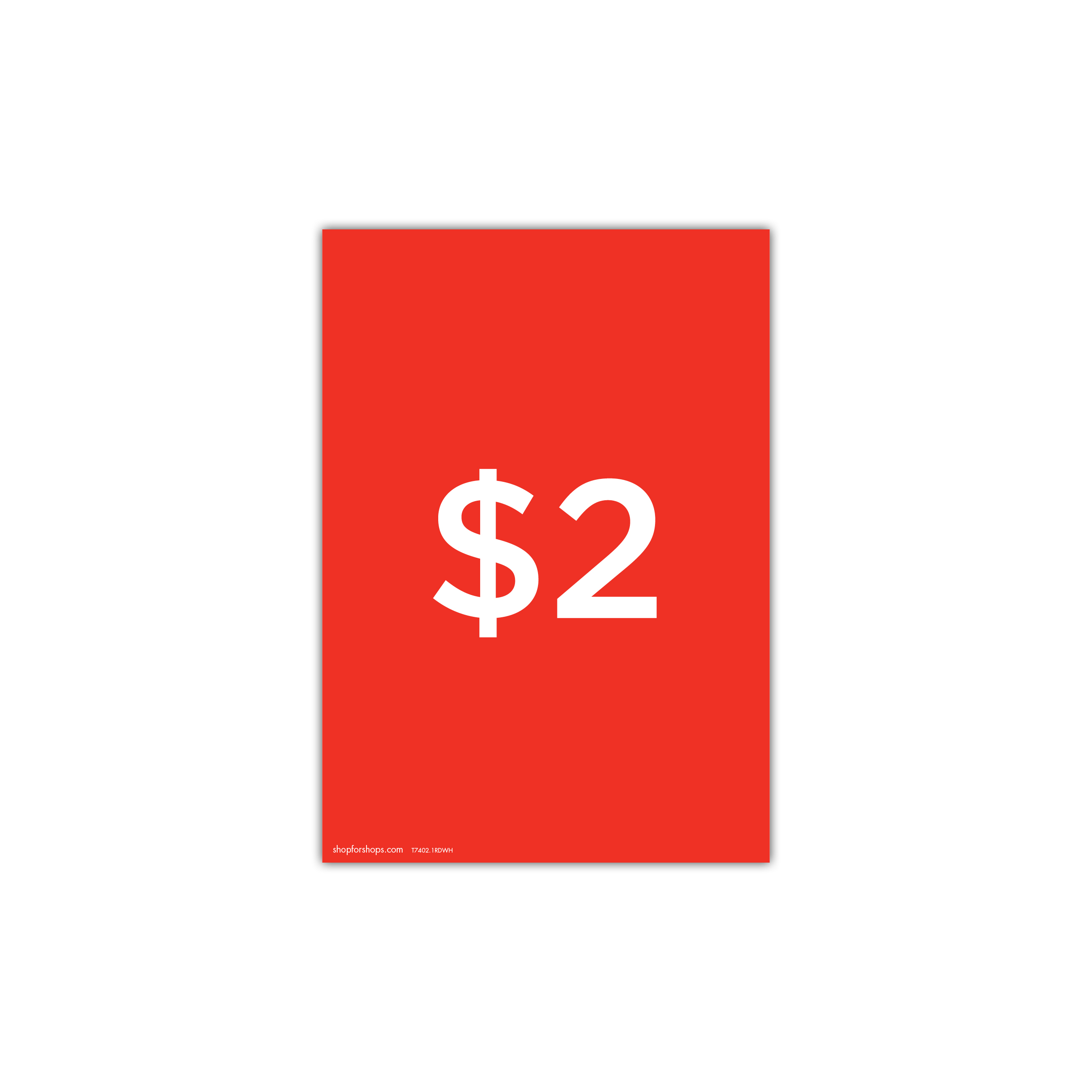 Shop for Shops A4 portrait double sided sign card "$2" (pack of 5) 210 W x 297 mm H(T7402.1RDWH)