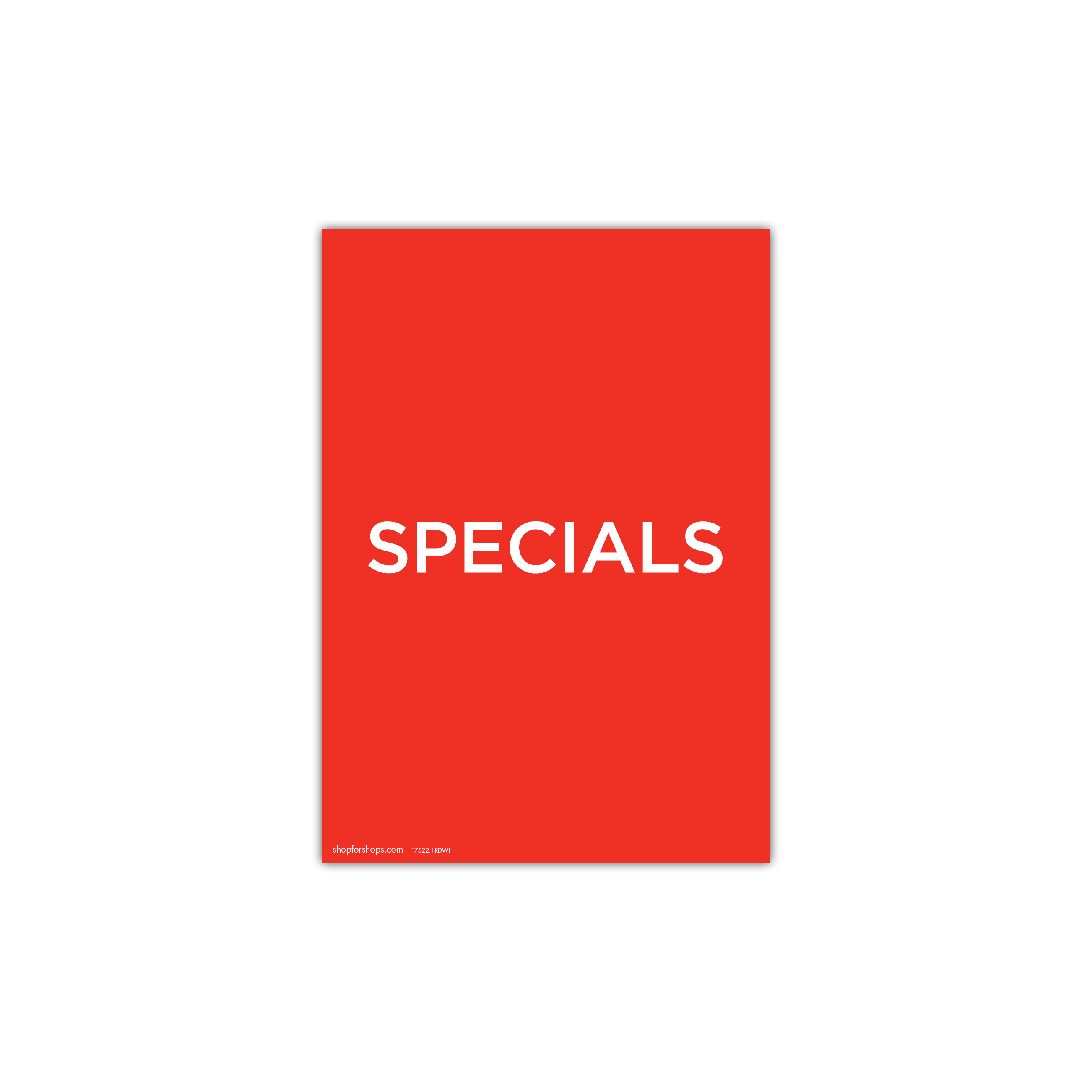 A4 portrait double sided sign card "SPECIALS" (pack of 5) 210 W x 297 mm H(T7522.1RDWH)