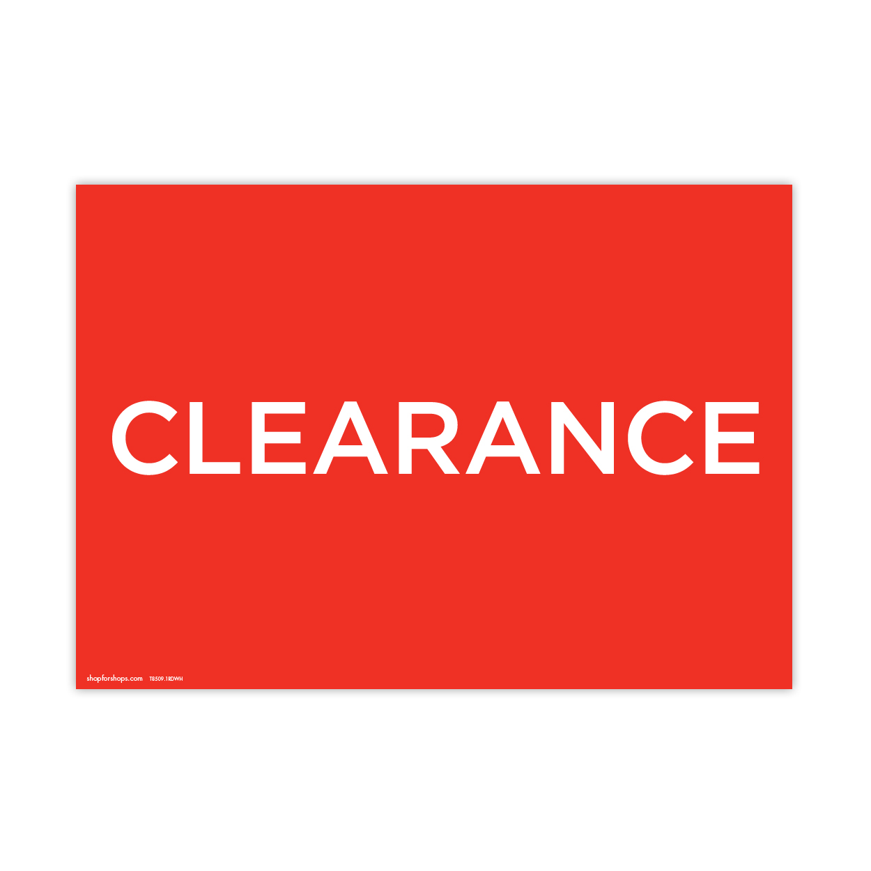 Shop for Shops A3 landscape double sided sign card "CLEARANCE" 420 W x 297 mm H(T8509.1RDWH)