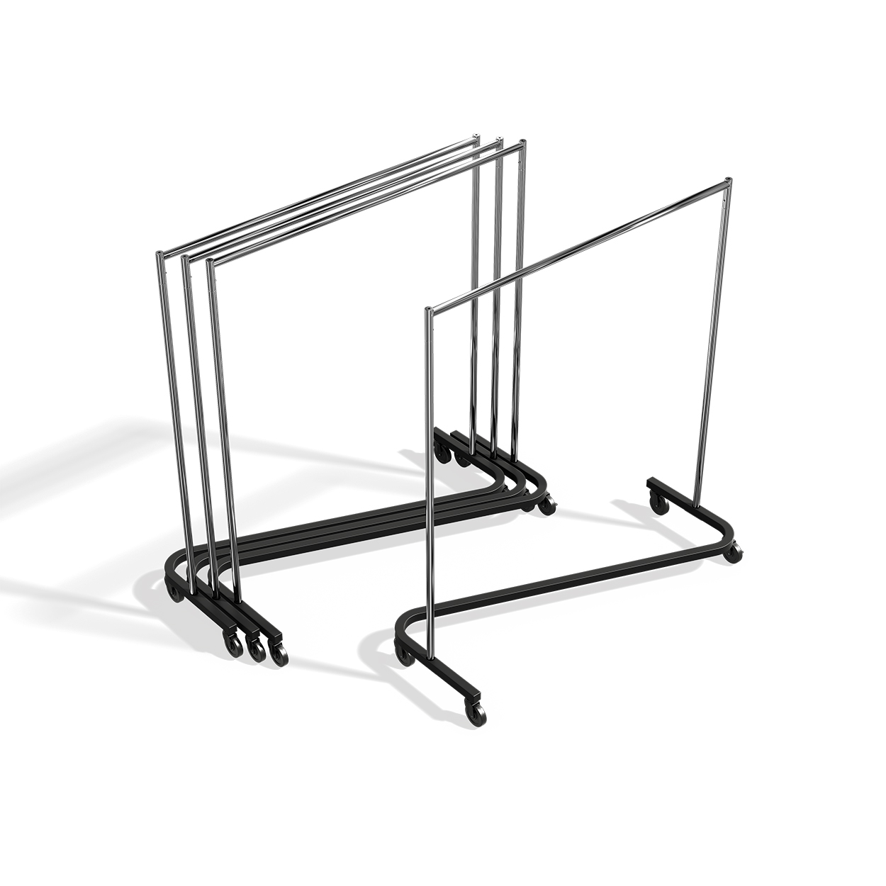 Heavy duty designer z-rack on lockable castors(R1202.2BKSCH)