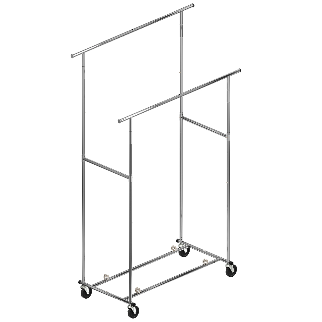 Double collapsible mobile clothes rack SERIES 2 (R1234.2CH)