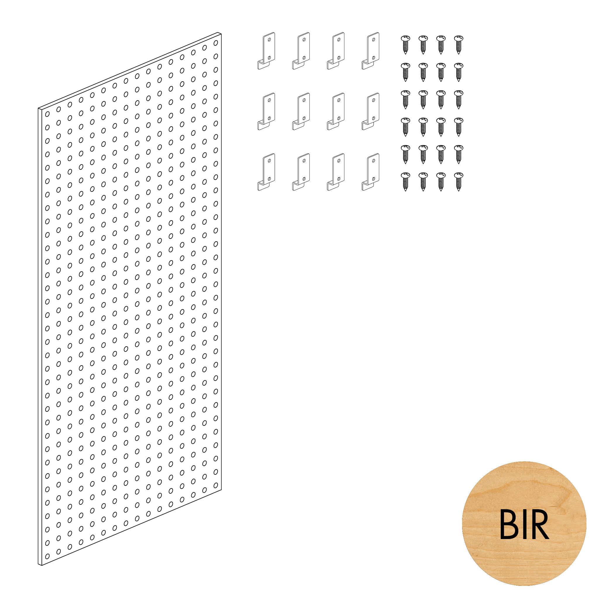 Shop for Shops Peggie panel 75 x 70mm perforated pattern with brackets 1200 W x 2380 mm H(P0005BIR)