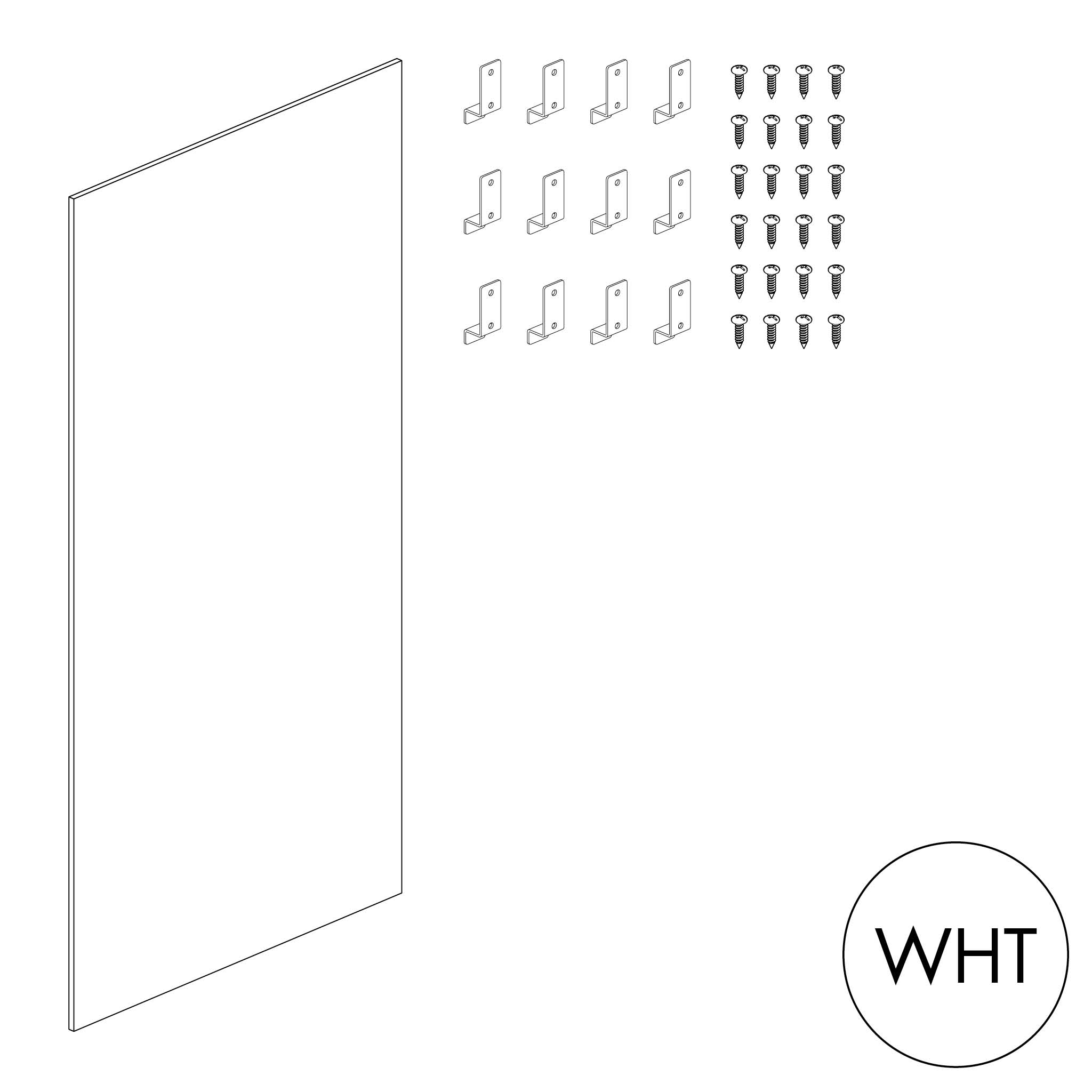 Shop for Shops Peggie plain panel 1200 W x 2380 mm H(P0010WHT)