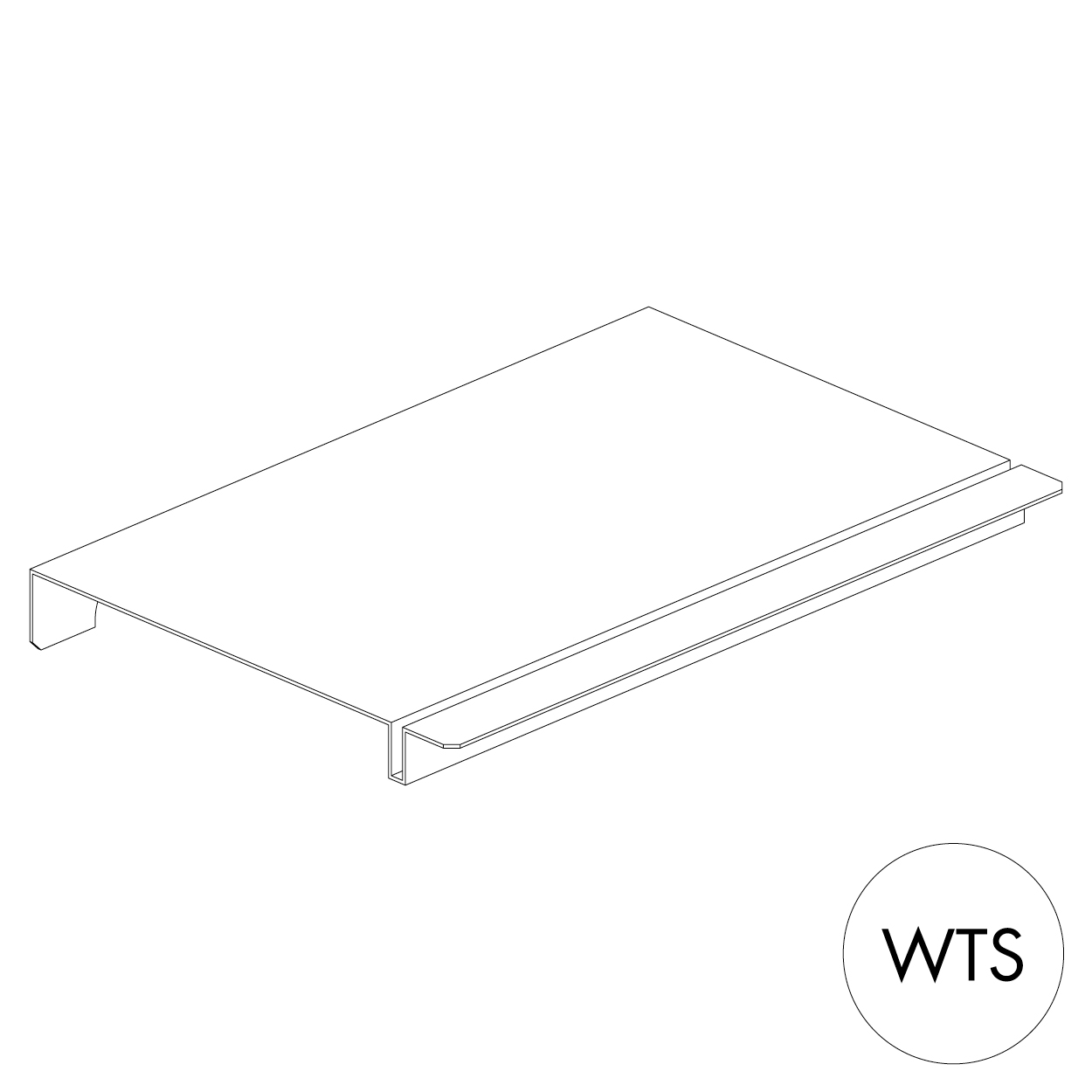 Peggie shelf 220 W x 150 mm D - sits on 2 x 150 mm pegs(P3215WTS)