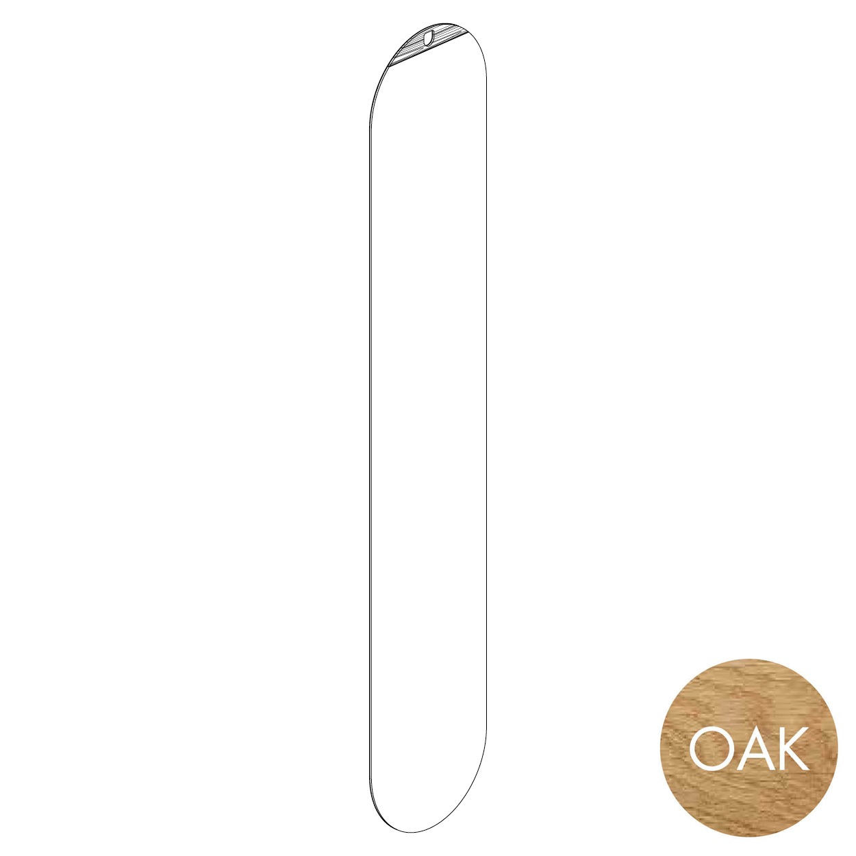 Peggie mirror 300 W x 1570 mm H - sits on 1 x peg(P5003OAK)