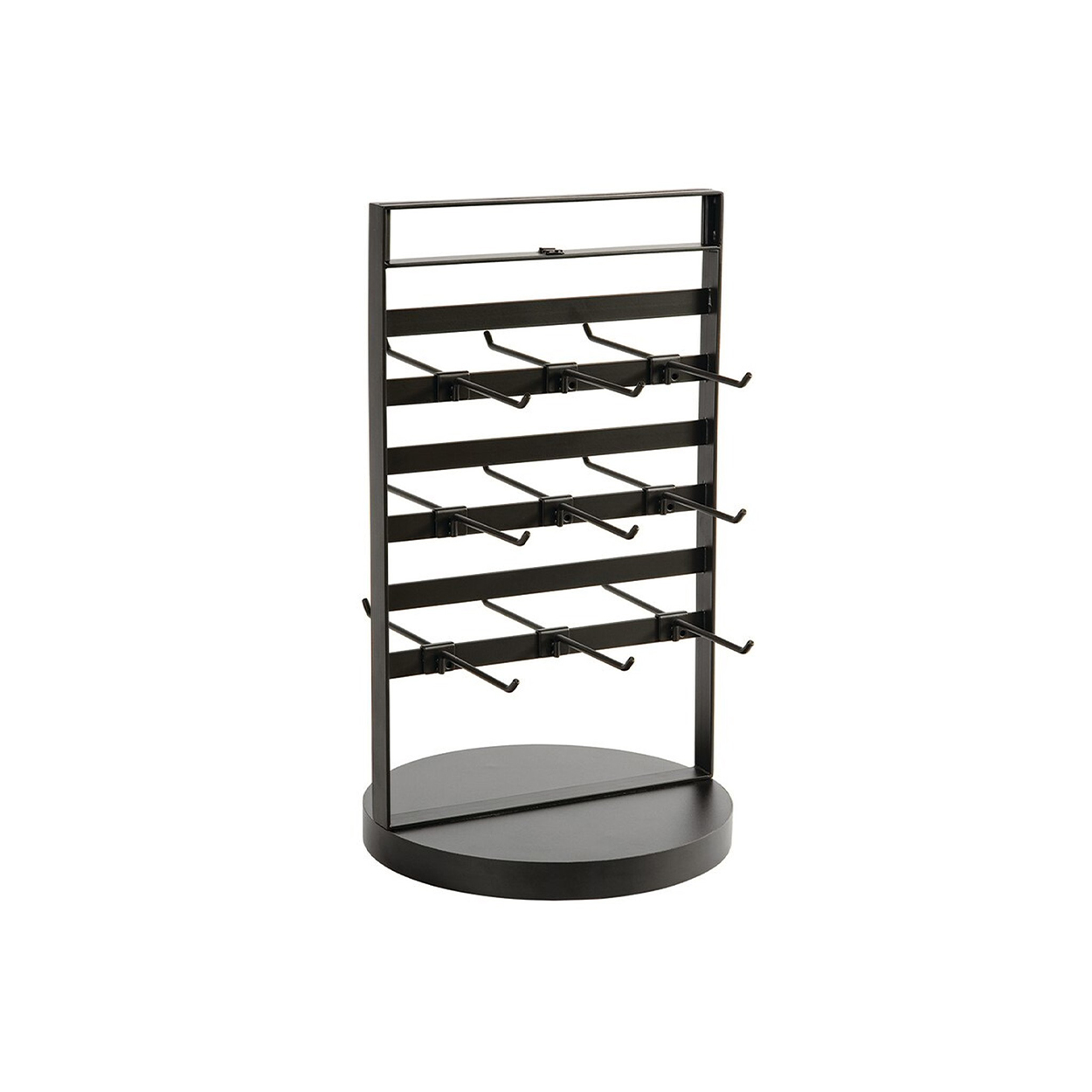 Shop for Shops Counter jewellery spinner with 9 adj double sided hooks 500 H x 280 mm DIA(M3200BKS)