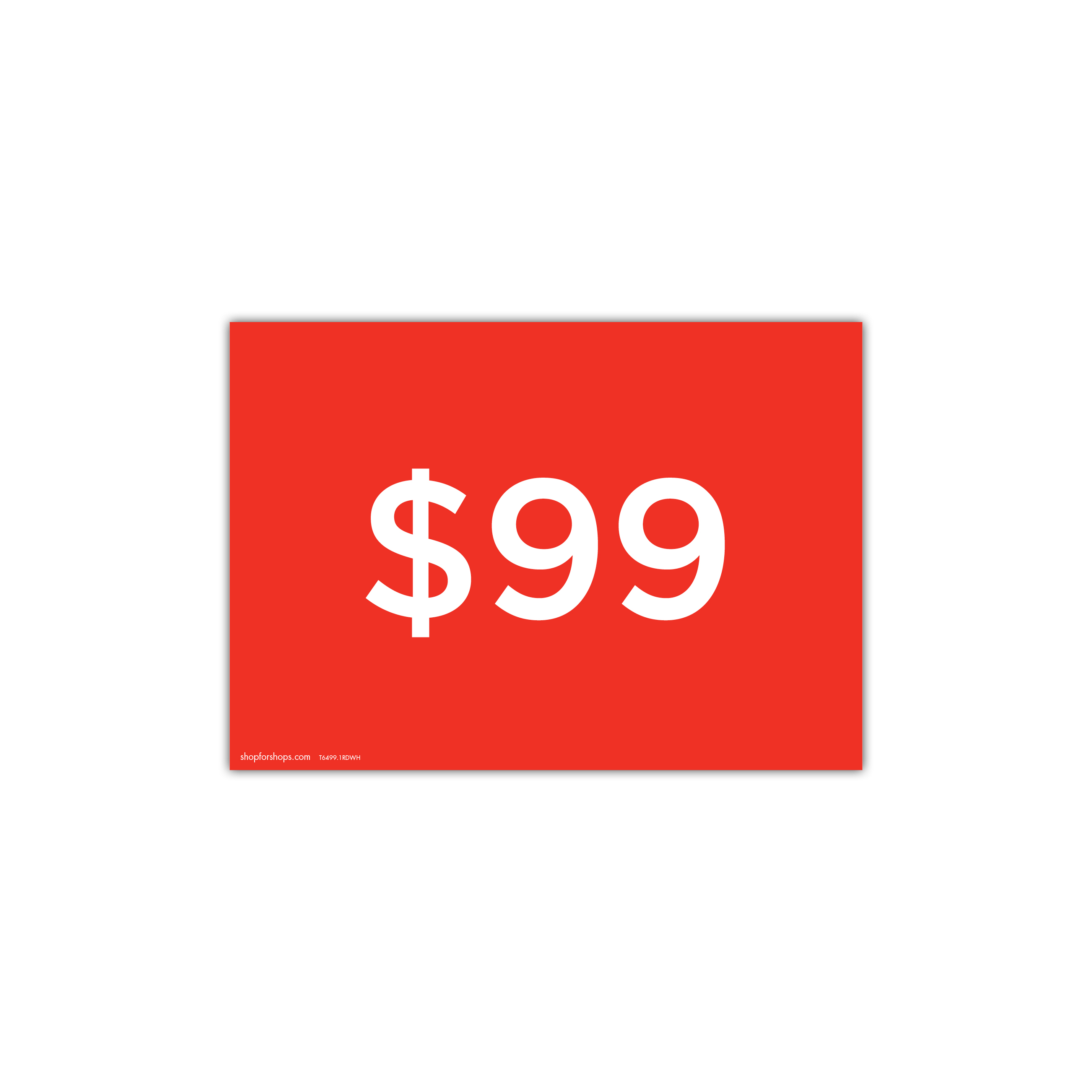 Shop for Shops A4 landscape double sided sign card "$99" (pack of 5) 297 W x 210 mm H(T6499.1RDWH)