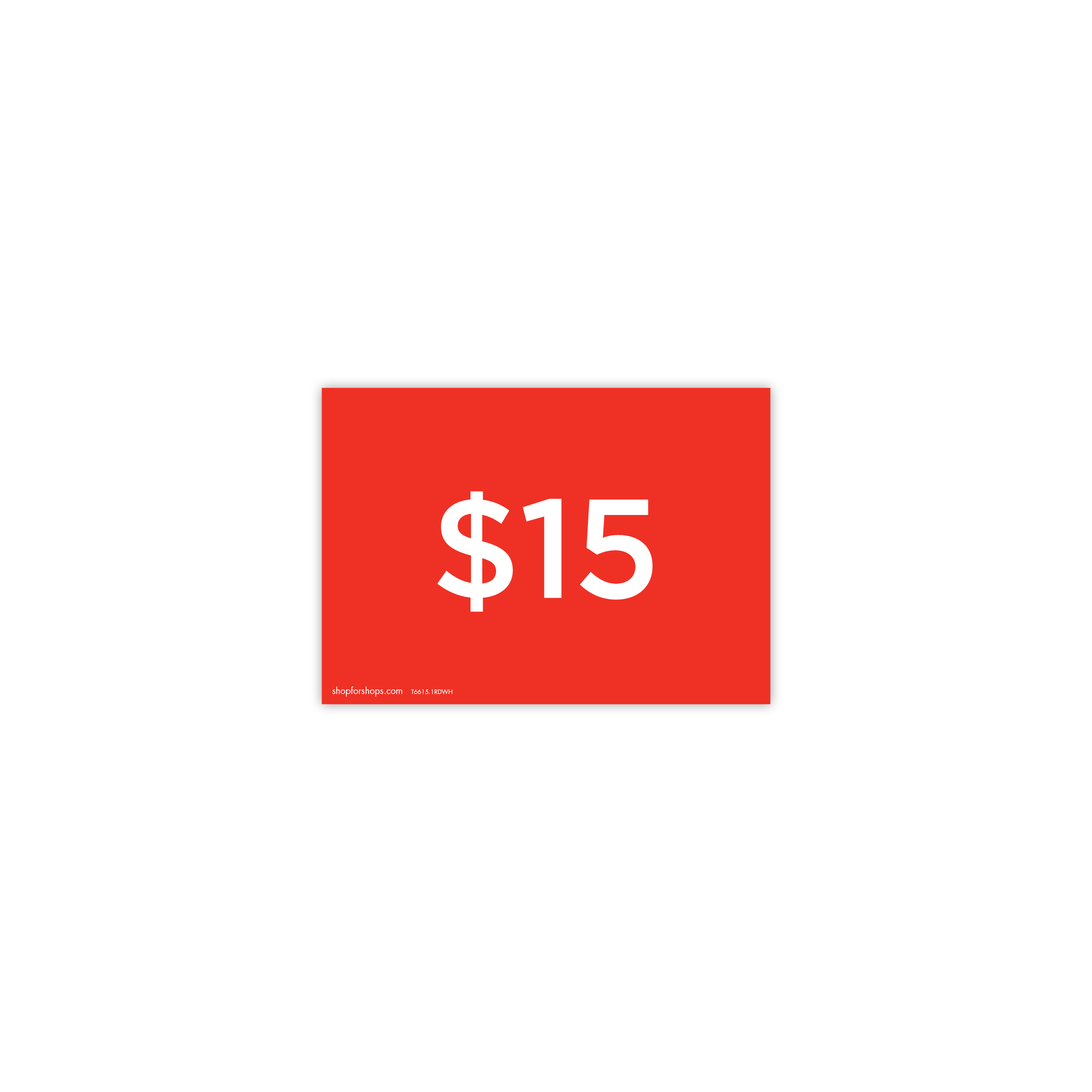 Shop for Shops A5 landscape double sided sign card "$15" (pack of 5) 210 W x 148 mm H(T6615.1RDWH)